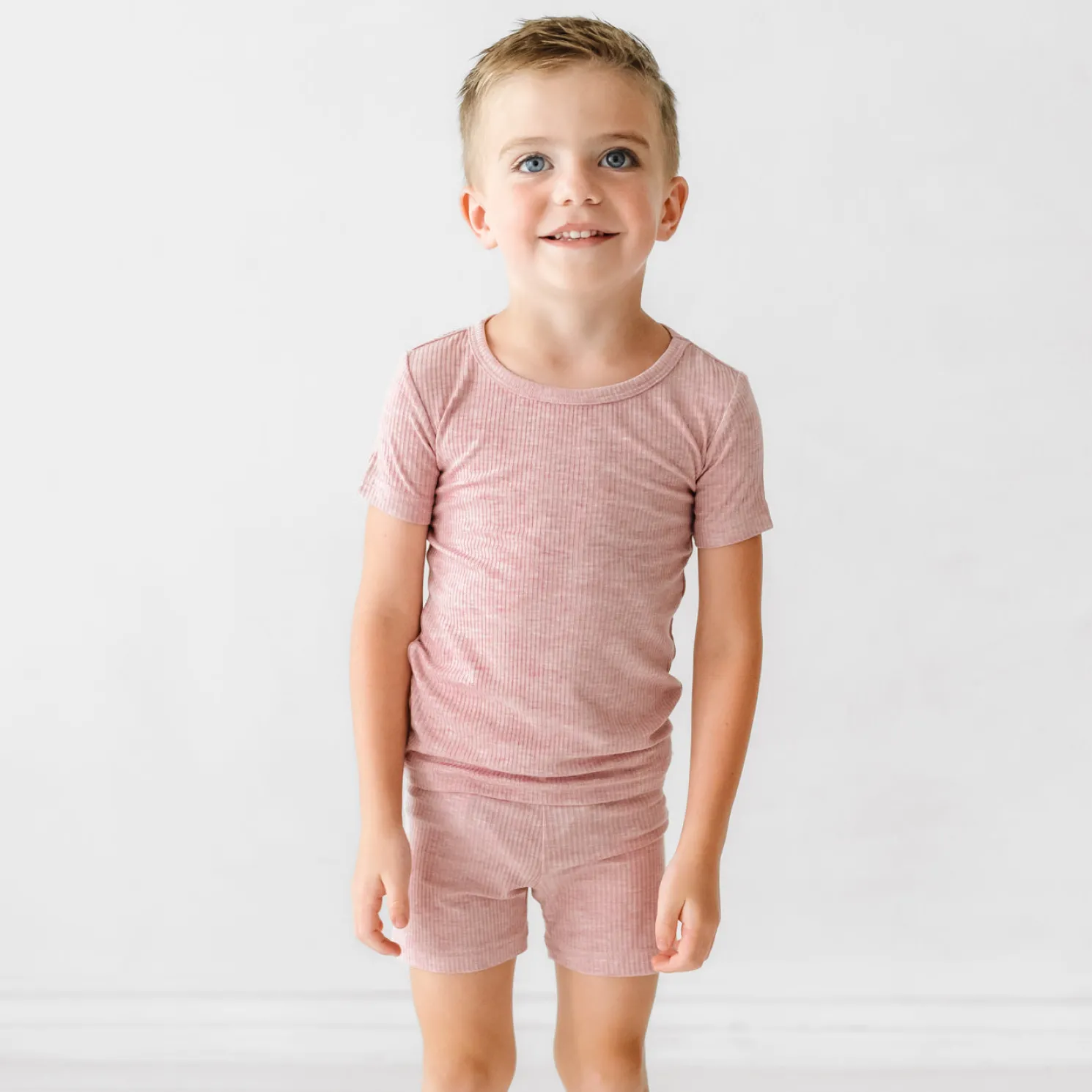 Heather Mauve Two-Piece Ribbed Pajama Set