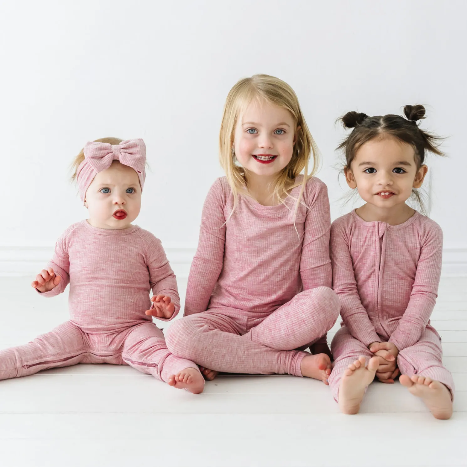 Heather Mauve Two-Piece Ribbed Pajama Set