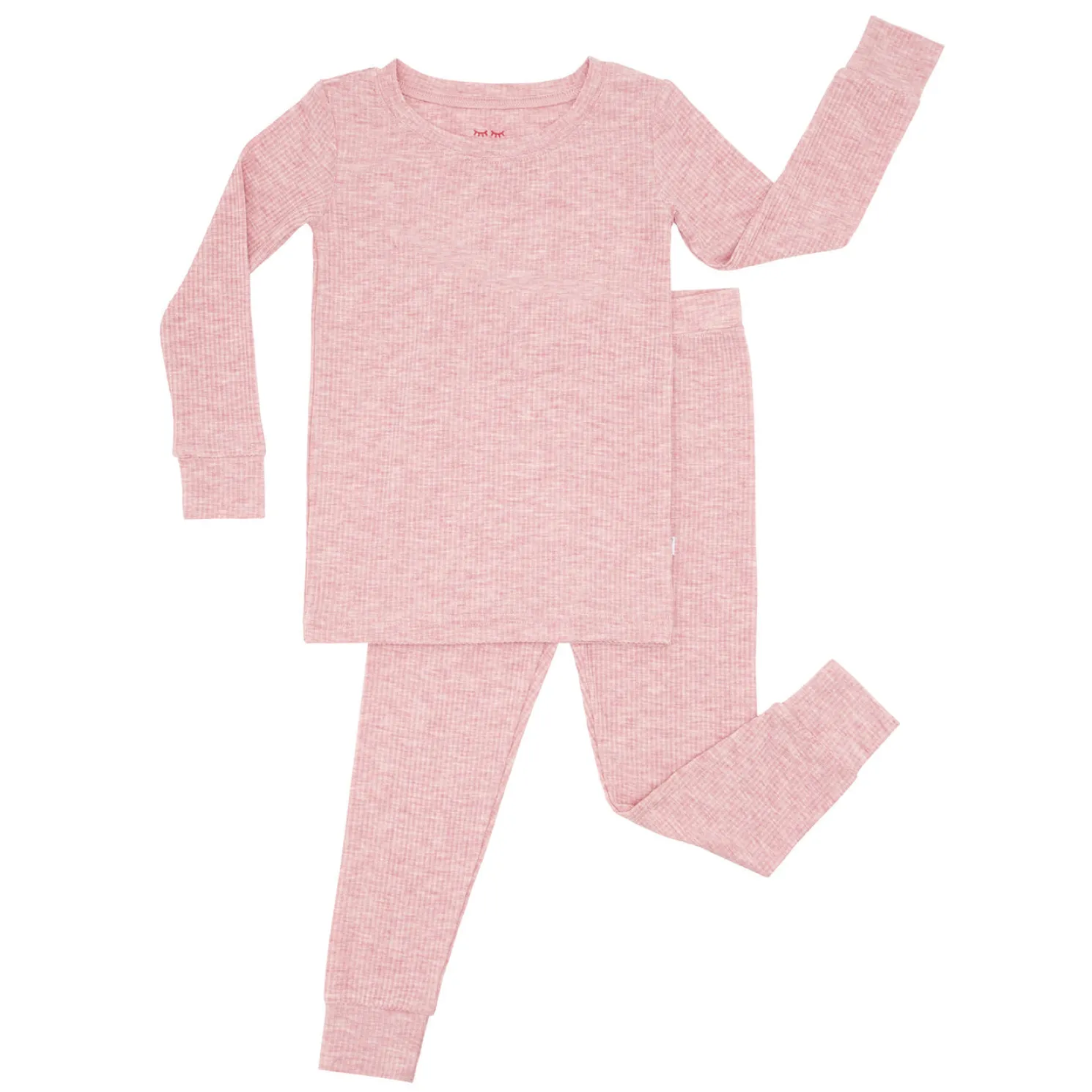 Heather Mauve Two-Piece Ribbed Pajama Set