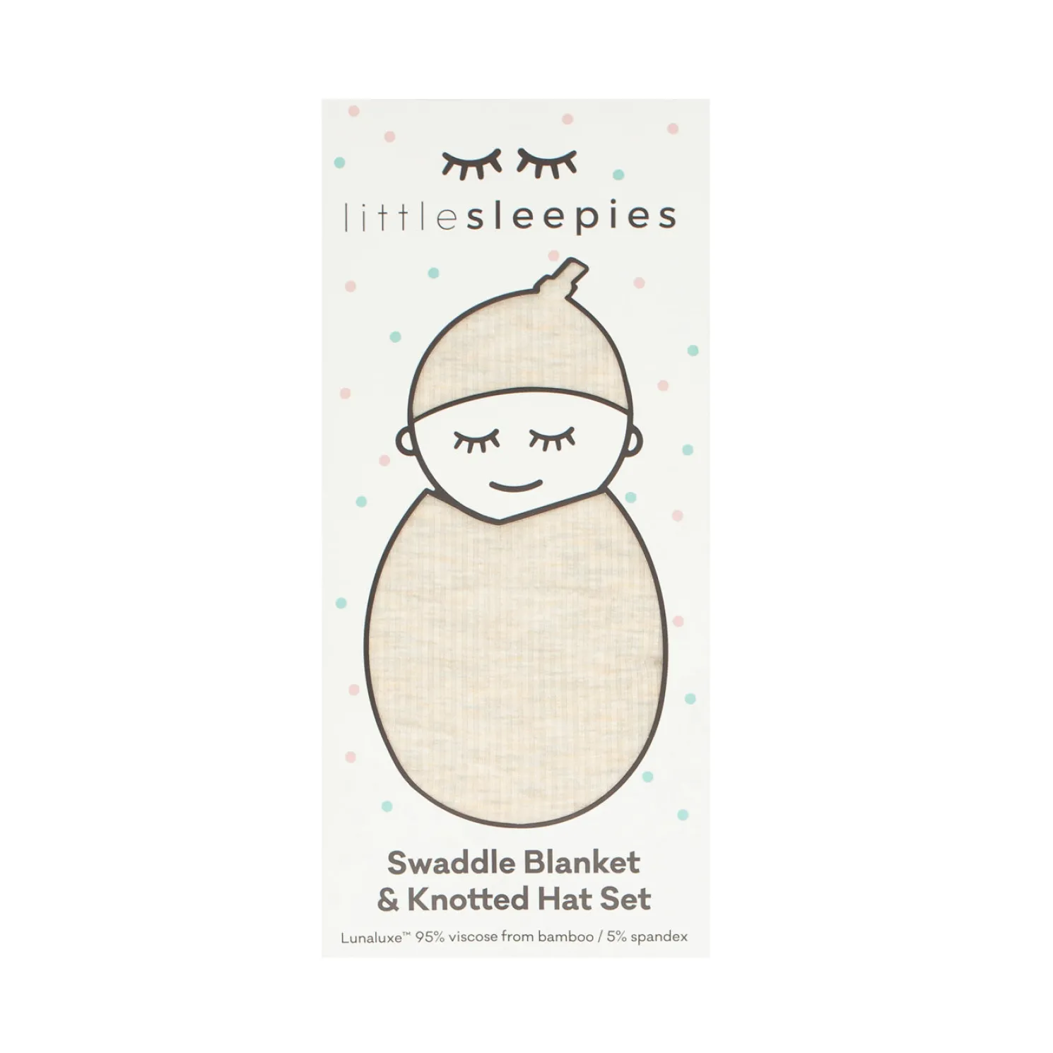 Heather Oatmeal Ribbed Swaddle & Hat Set