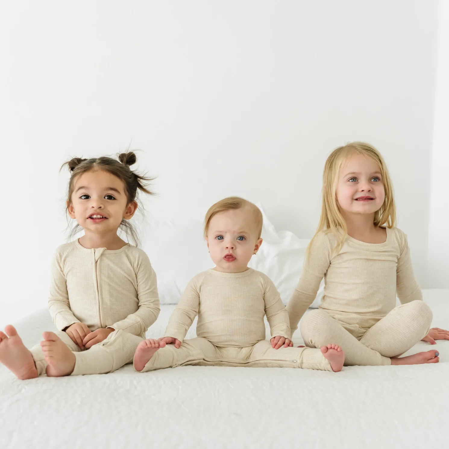 Heather Oatmeal Ribbed Zippy