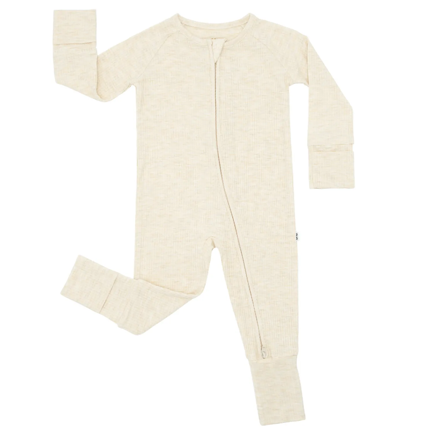 Heather Oatmeal Ribbed Zippy