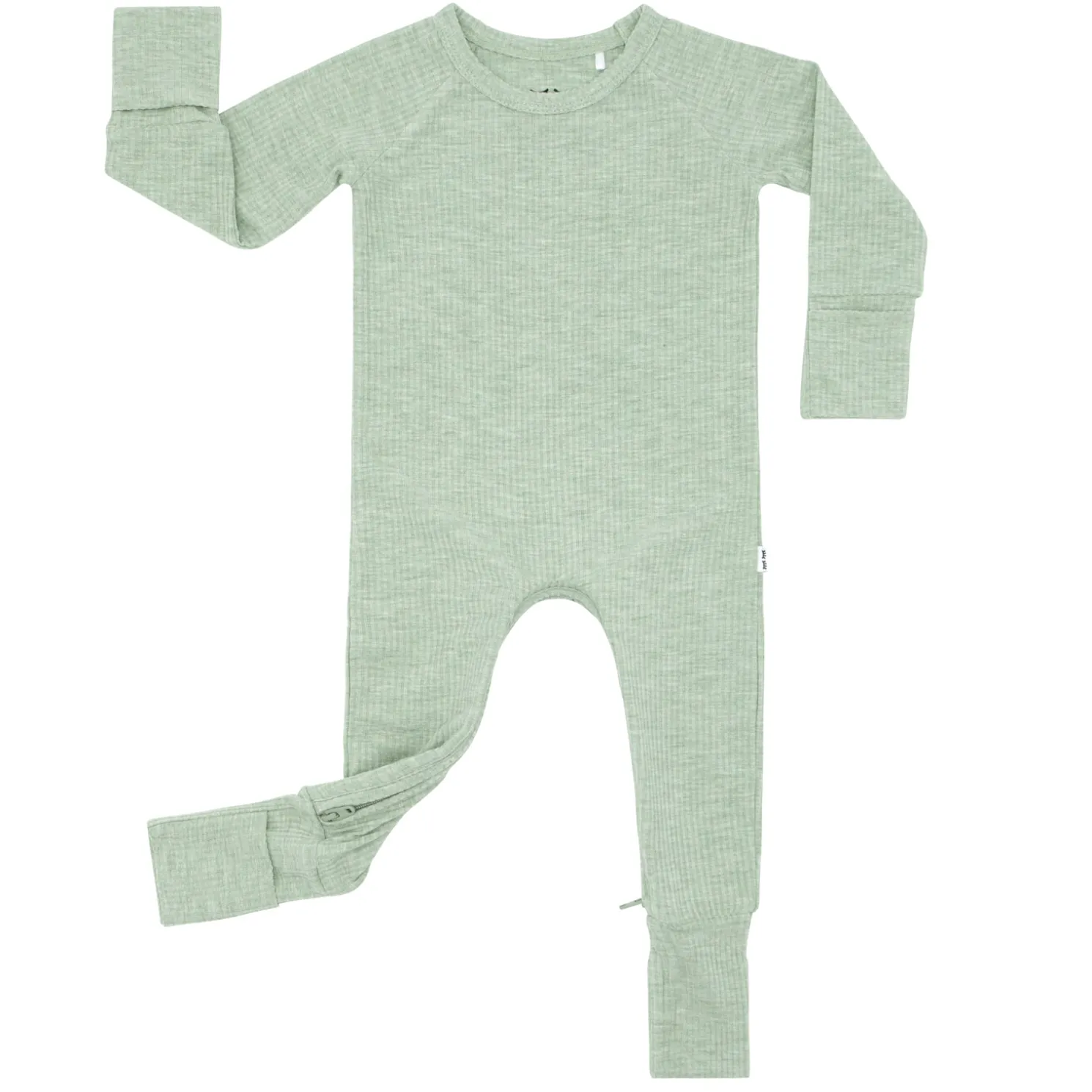 Heather Sage Ribbed Crescent Zippy