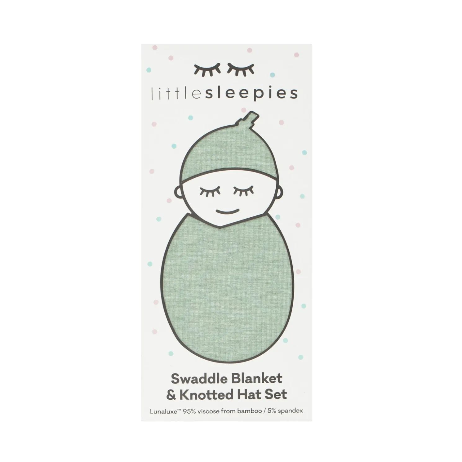 Heather Sage Ribbed Swaddle & Hat Set