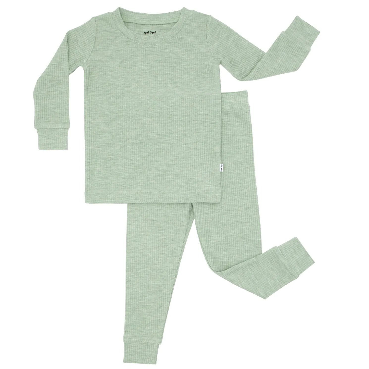 Heather Sage Two-Piece Ribbed Pajama Set