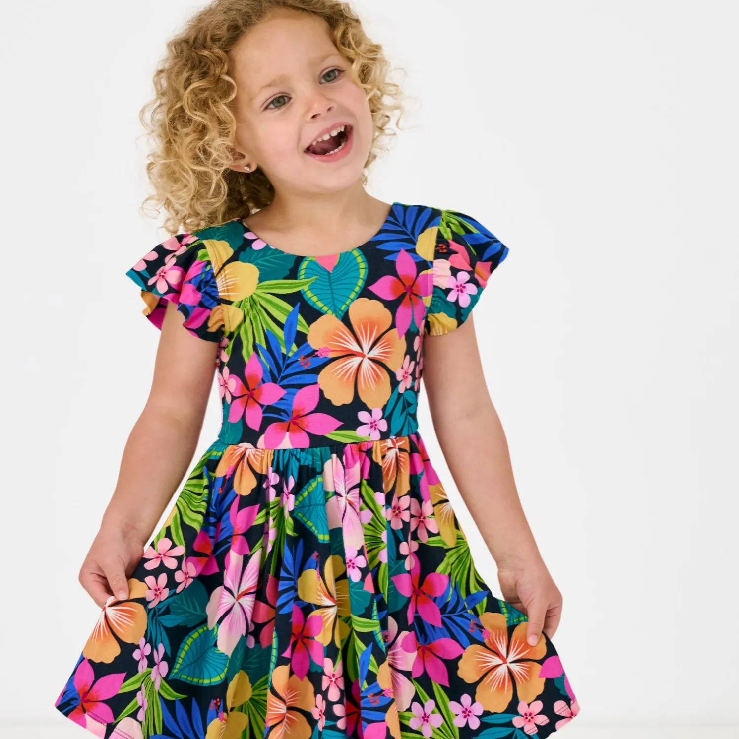 Jungle Blooms Flutter Twirl Dress
