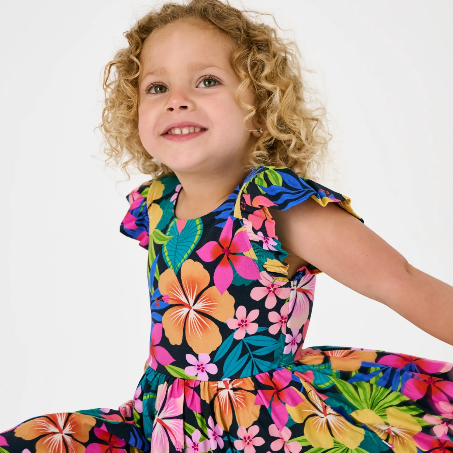 Jungle Blooms Flutter Twirl Dress