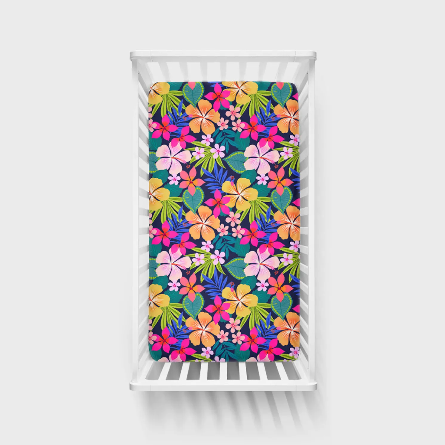 Jungle Blooms Fitted Crib Sheet