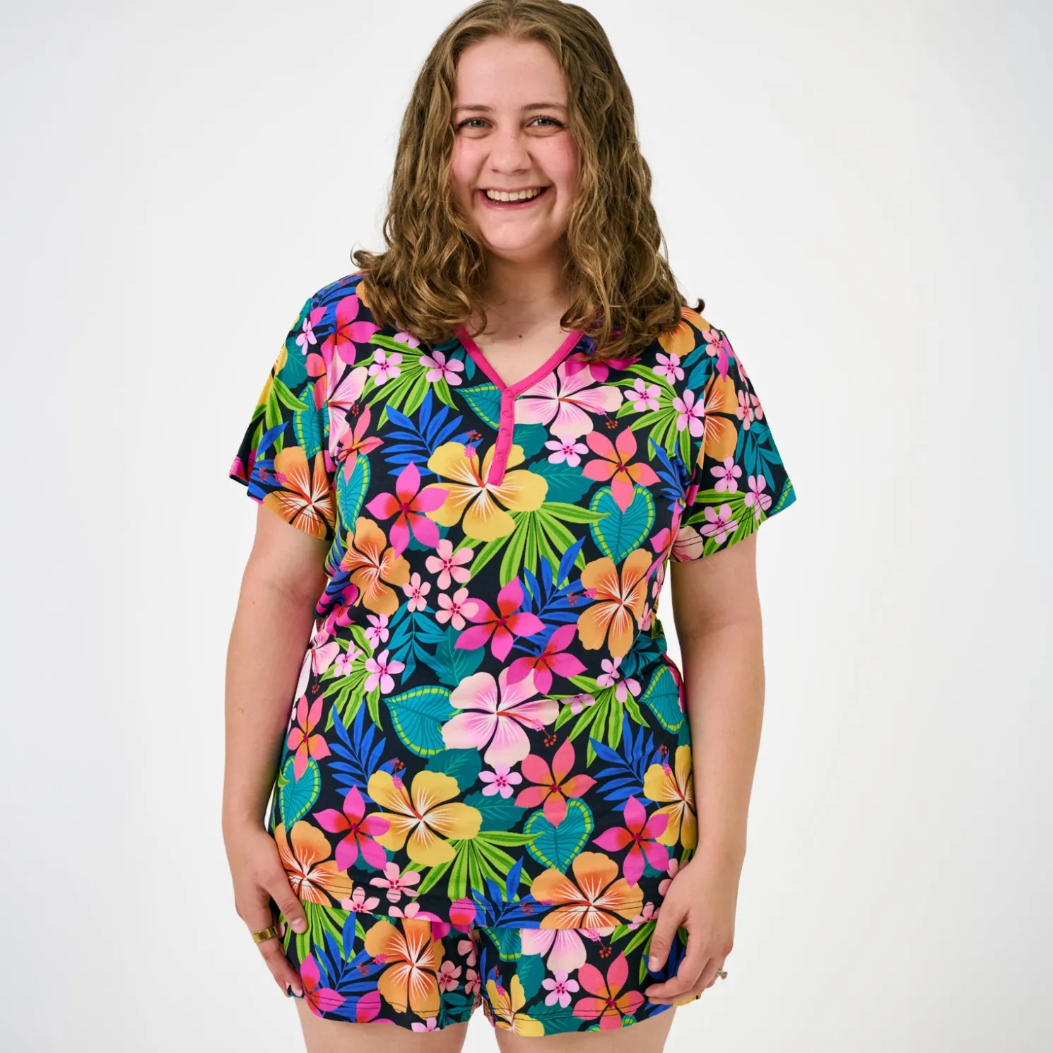 Jungle Blooms Women's Pajama Shorts