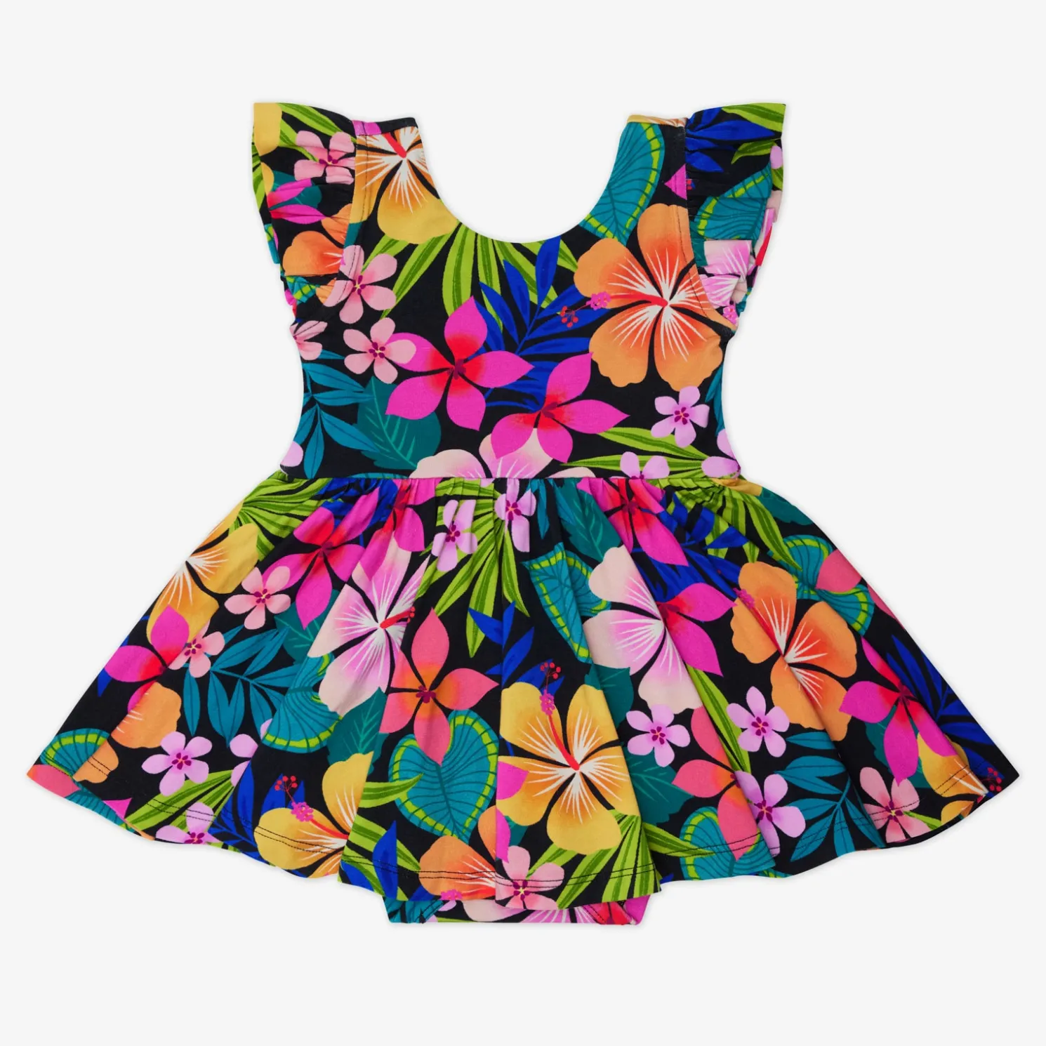 Jungle Blooms Flutter Twirl Dress with Bodysuit