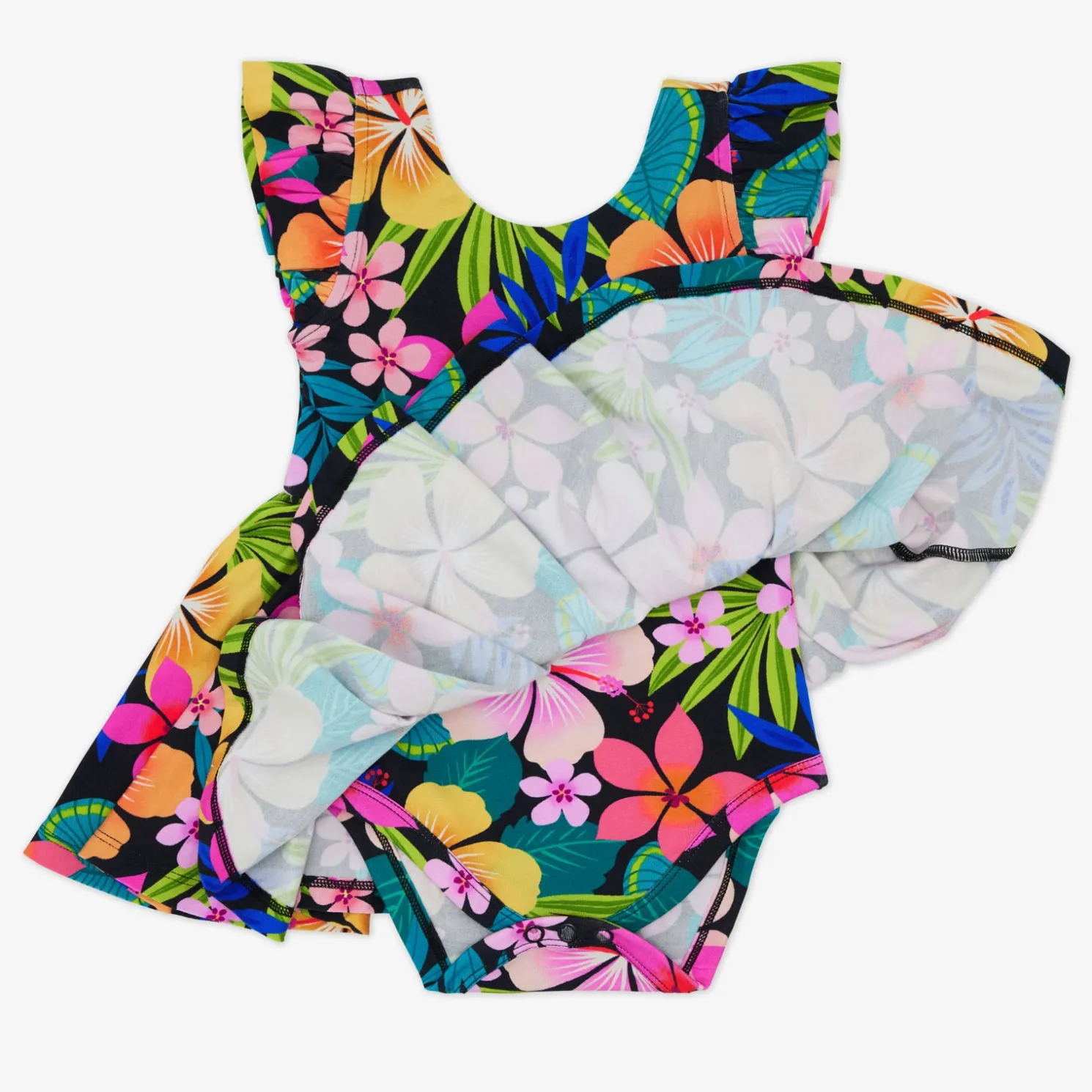 Jungle Blooms Flutter Twirl Dress with Bodysuit