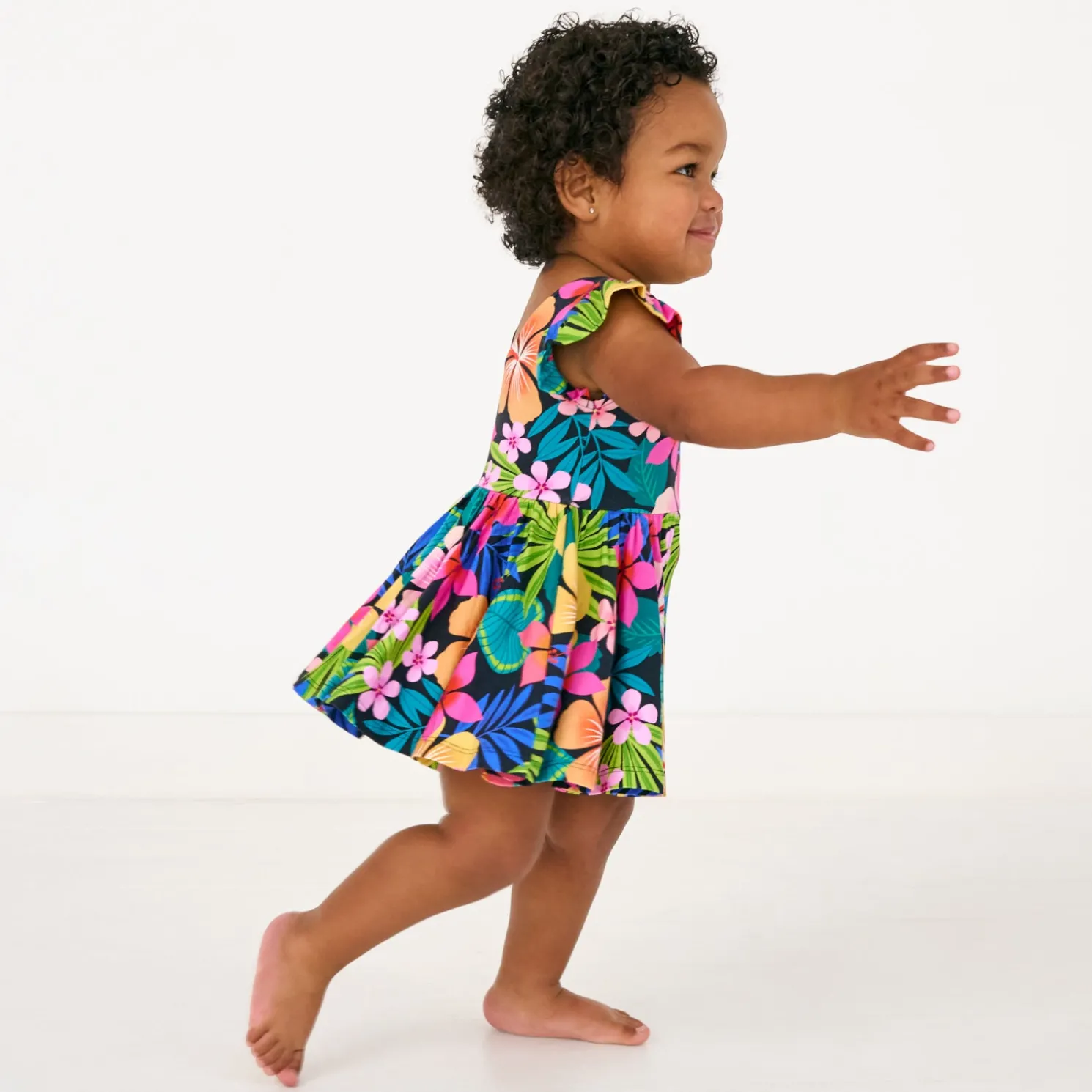 Jungle Blooms Flutter Twirl Dress with Bodysuit