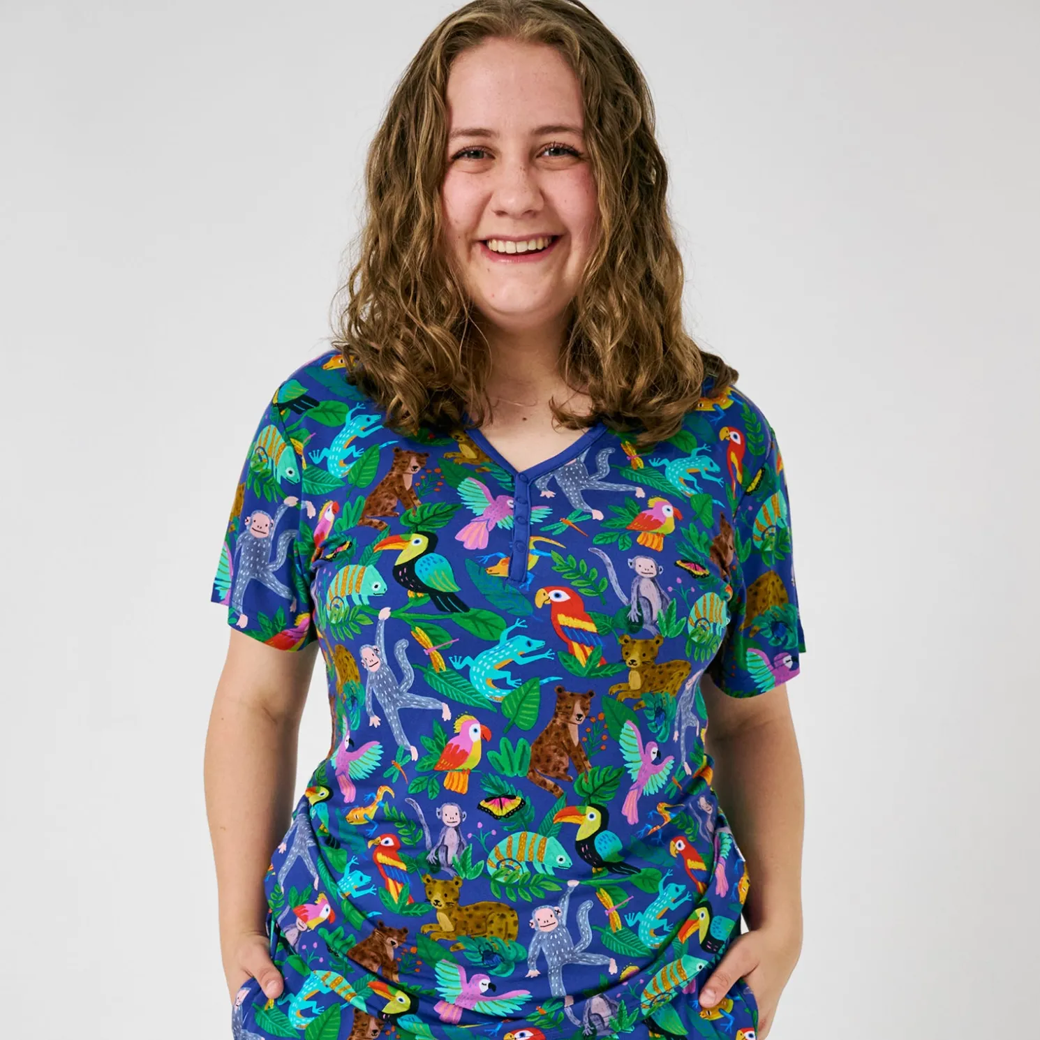 Jungle Jam Women's Short Sleeve Pajama Top