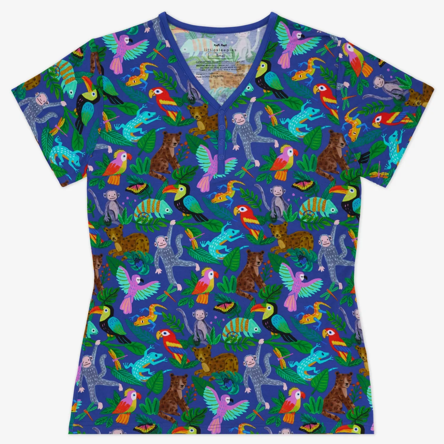 Jungle Jam Women's Short Sleeve Pajama Top