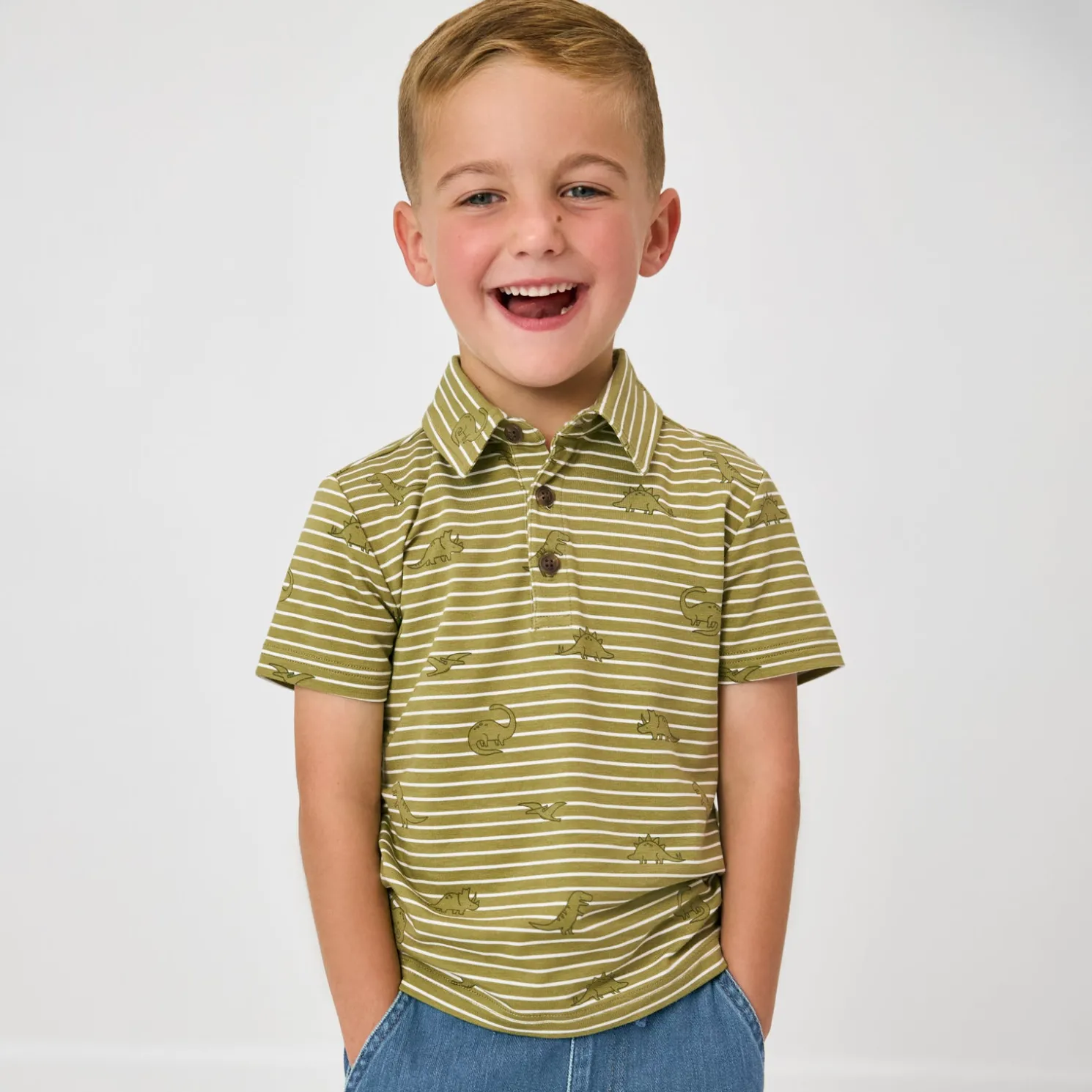 Jurassic Stripes Polo Shirt