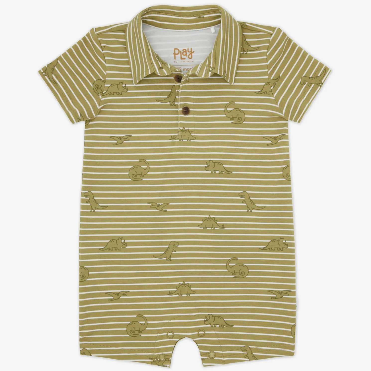 Jurassic Stripes Polo Shorty Romper