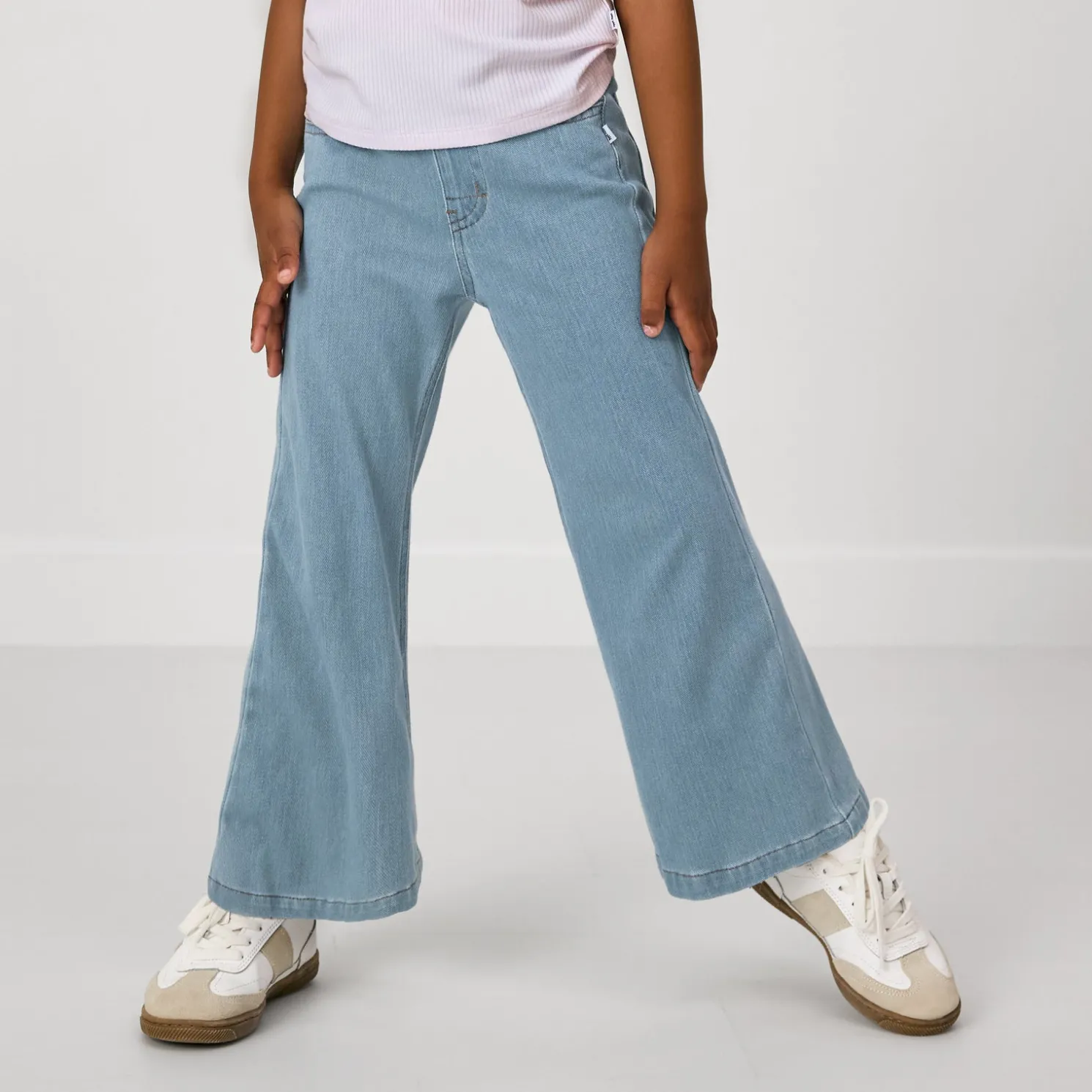 Light Blue Wide Leg Denim Pants