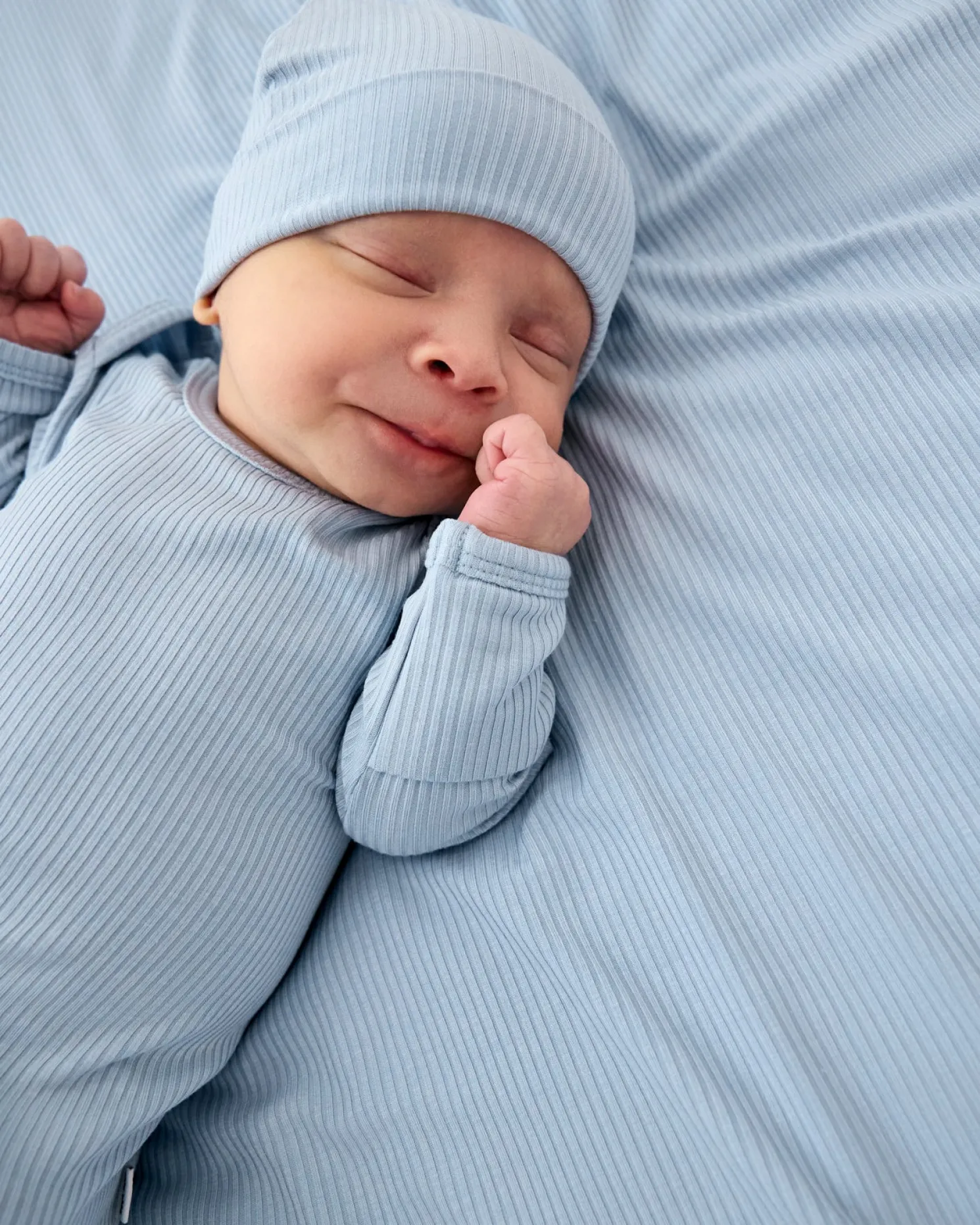 Light Fog Ribbed Infant Gown