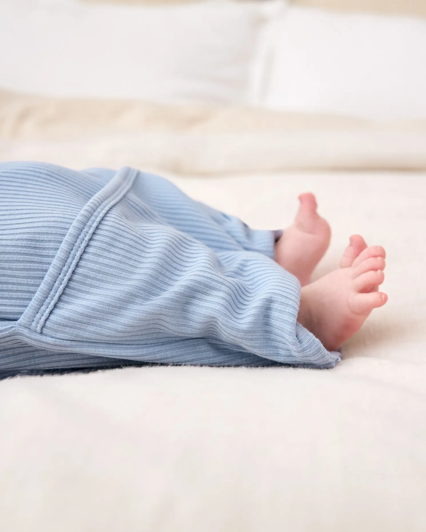 Light Fog Ribbed Infant Gown