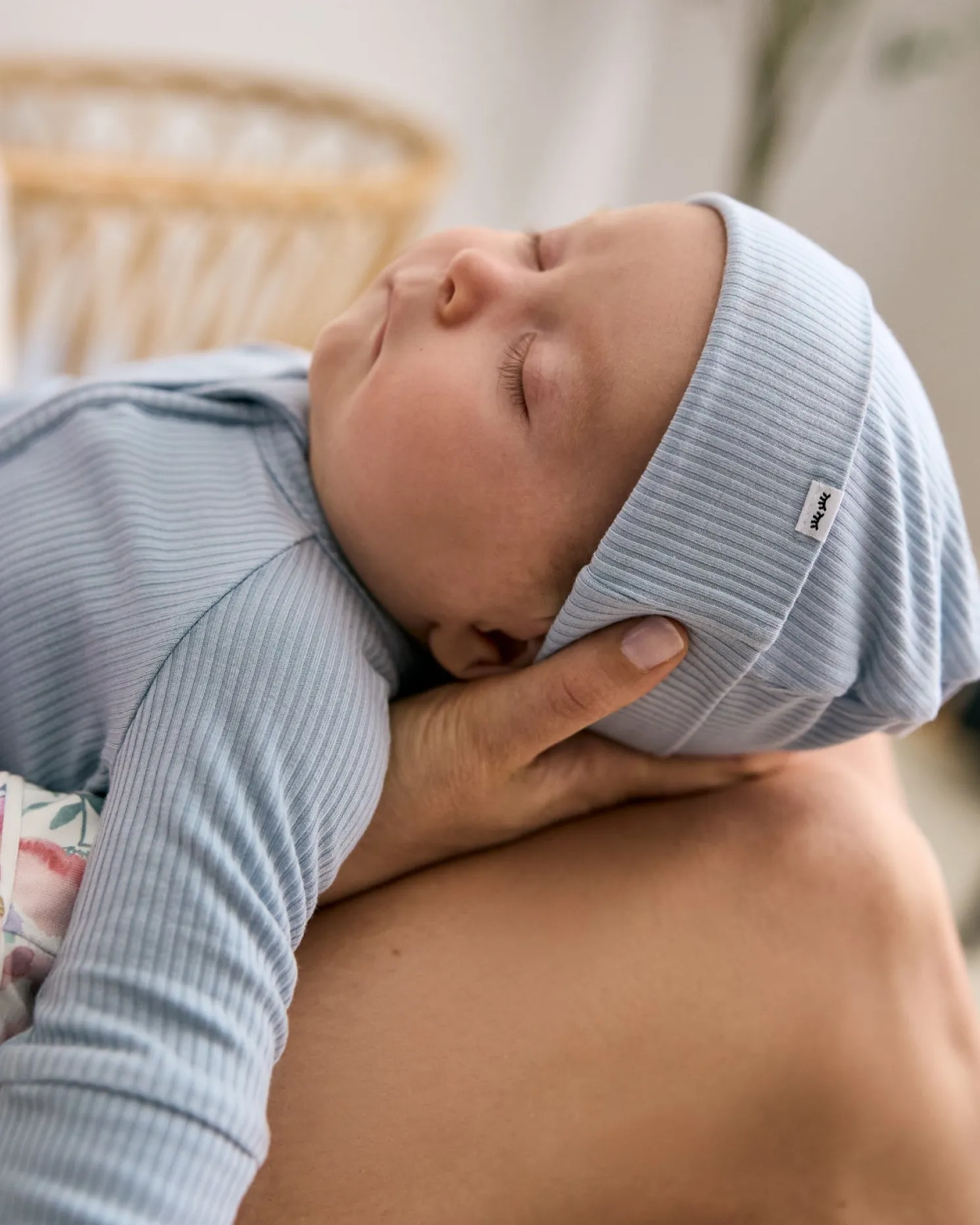 Light Fog Ribbed Infant Beanie