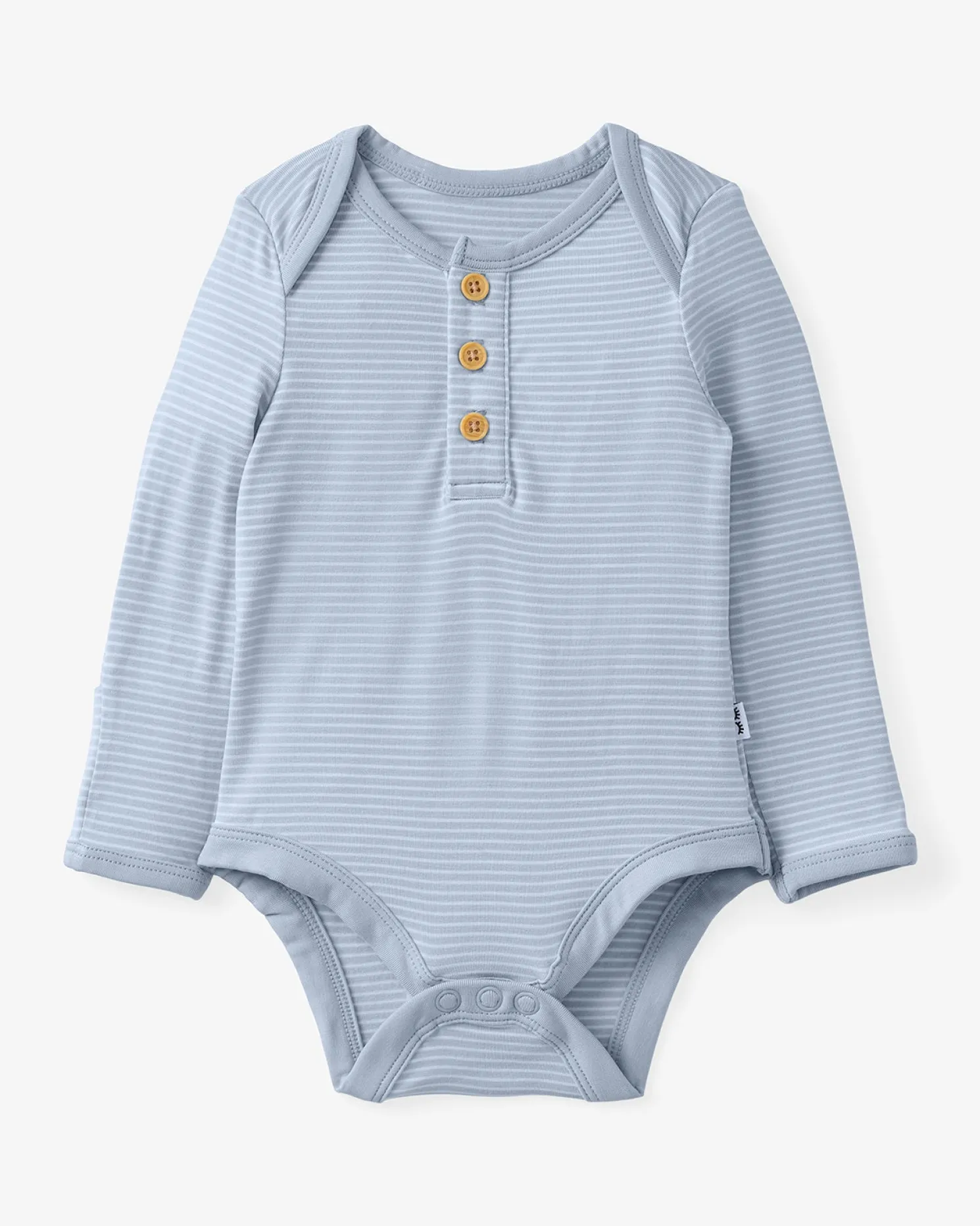 Light Fog Stripe Henley Bodysuit