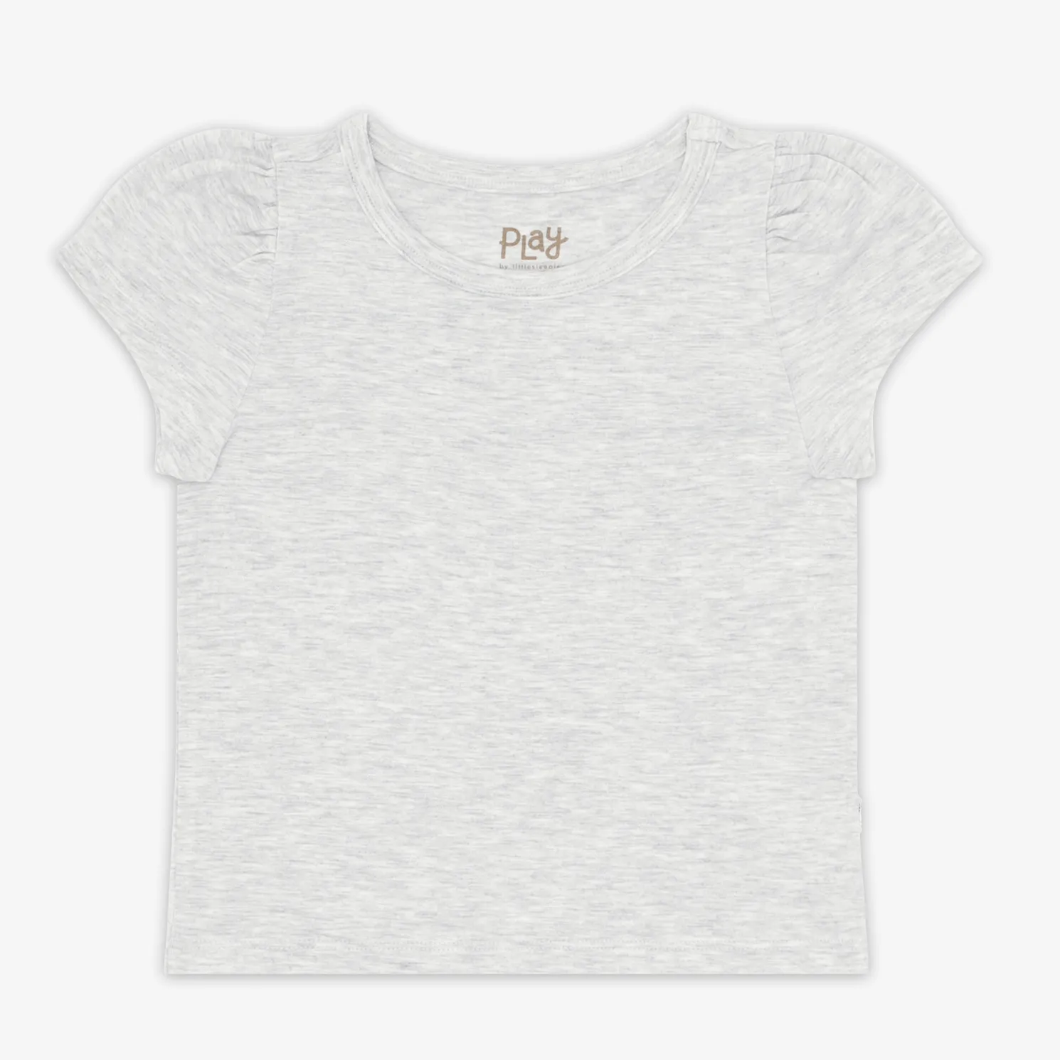 Light Heather Gray Puff Sleeve Tee