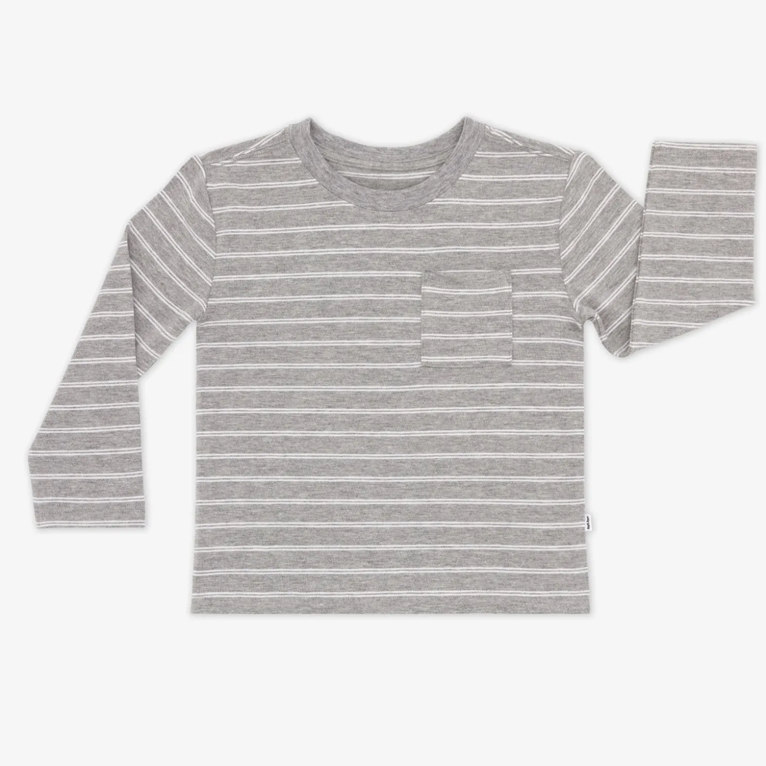 Light Heather Gray Stripes Relaxed Pocket Tee