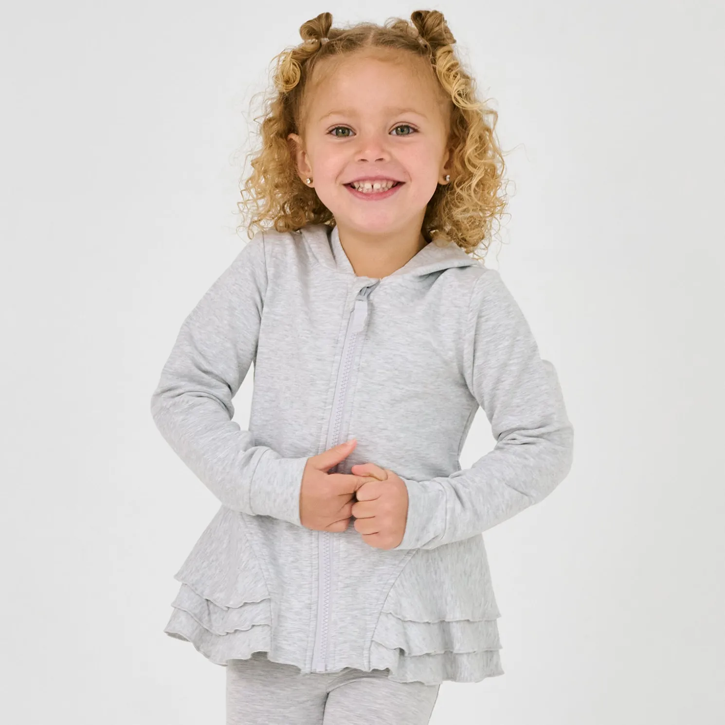 Light Heather Gray Peplum Hoodie