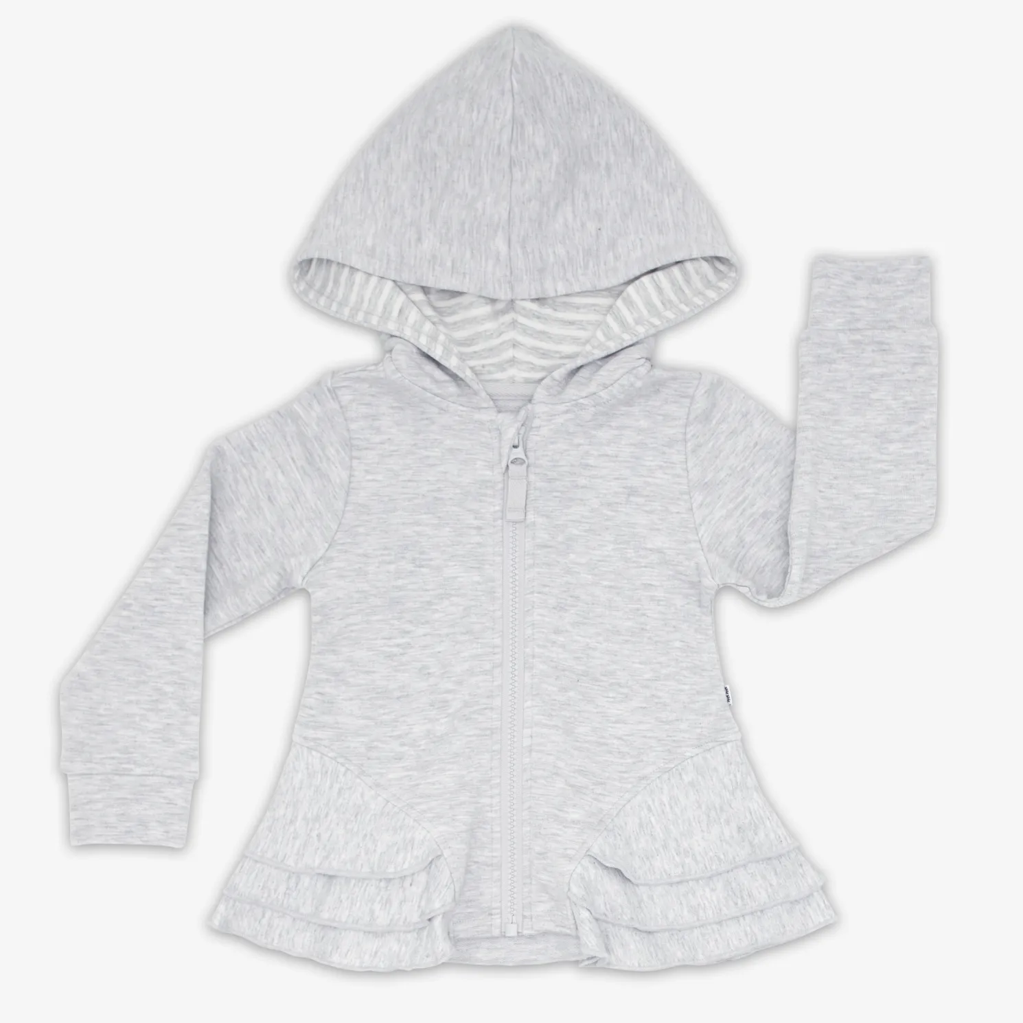 Light Heather Gray Peplum Hoodie