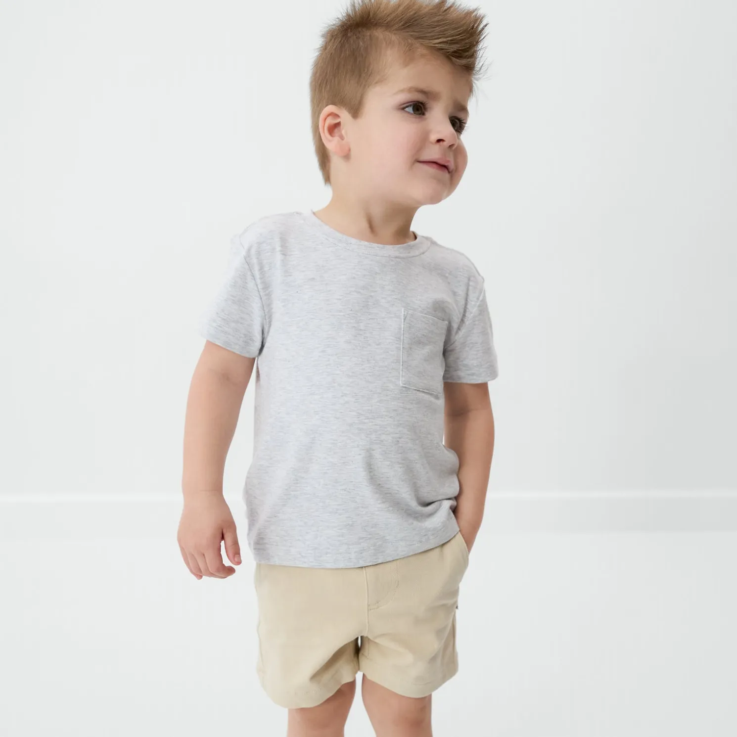 Light Heather Gray Relaxed Pocket Tee