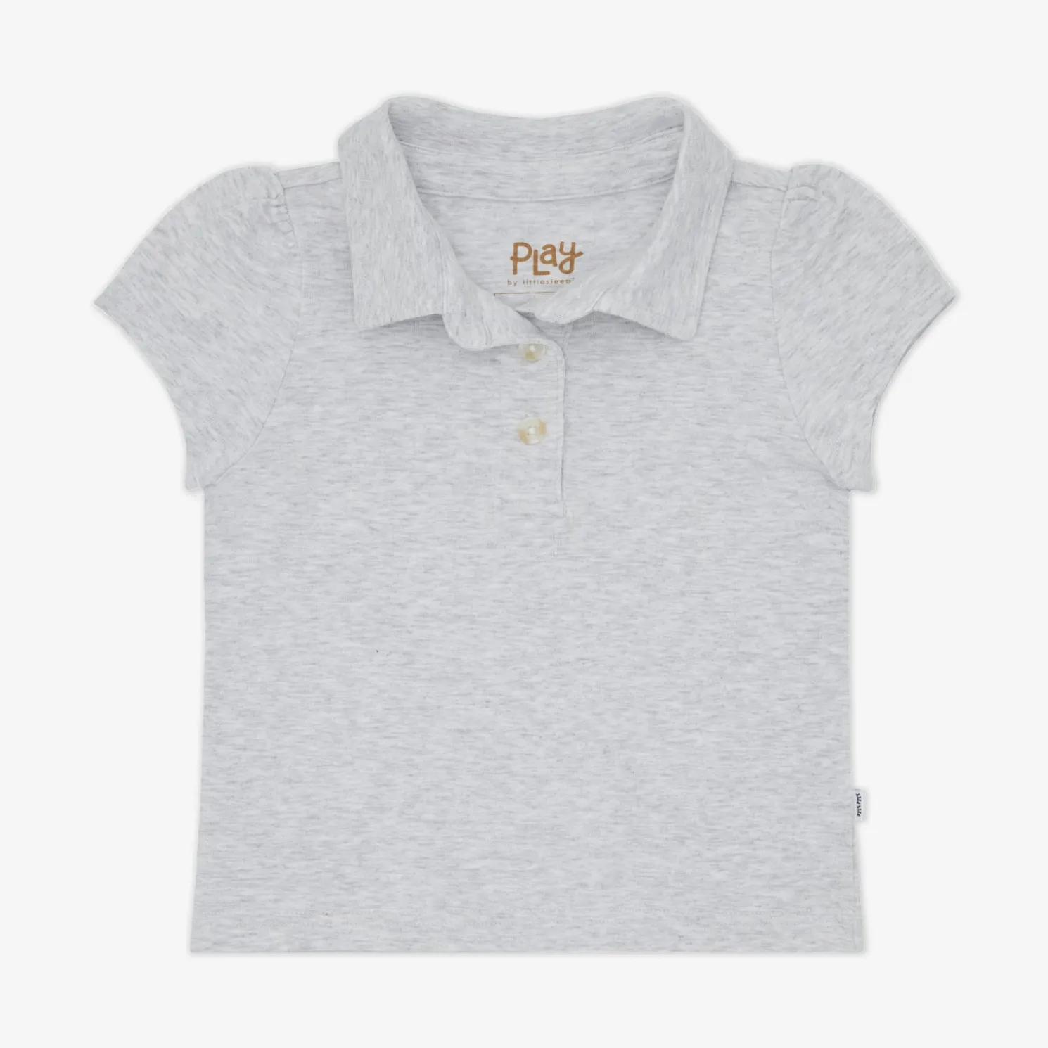 Light Heather Gray Puff Sleeve Polo