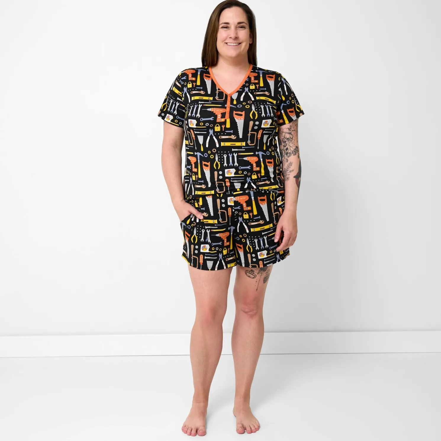 Little Builders Women's Short Sleeve Pajama Top