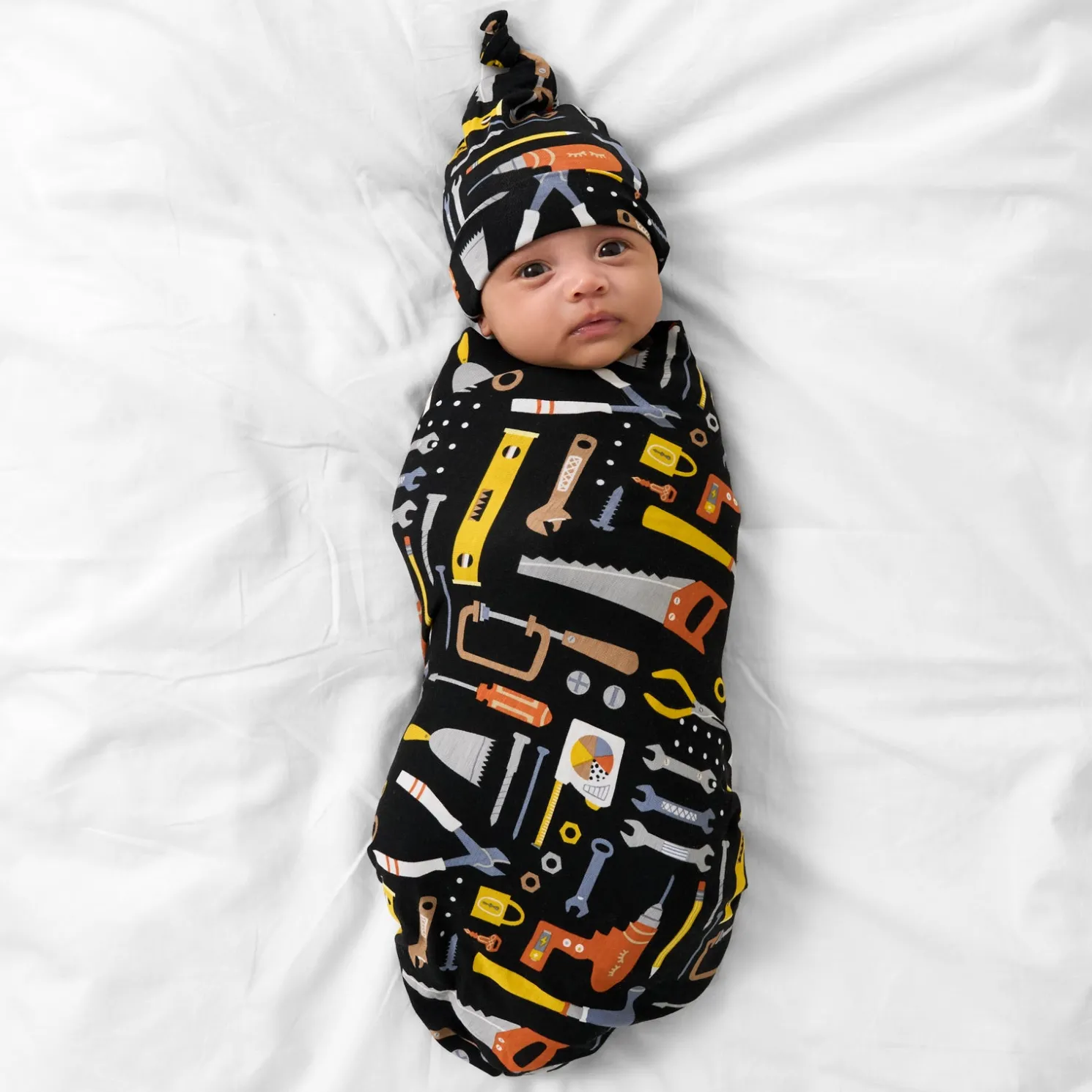 Little Builders Swaddle & Hat Set