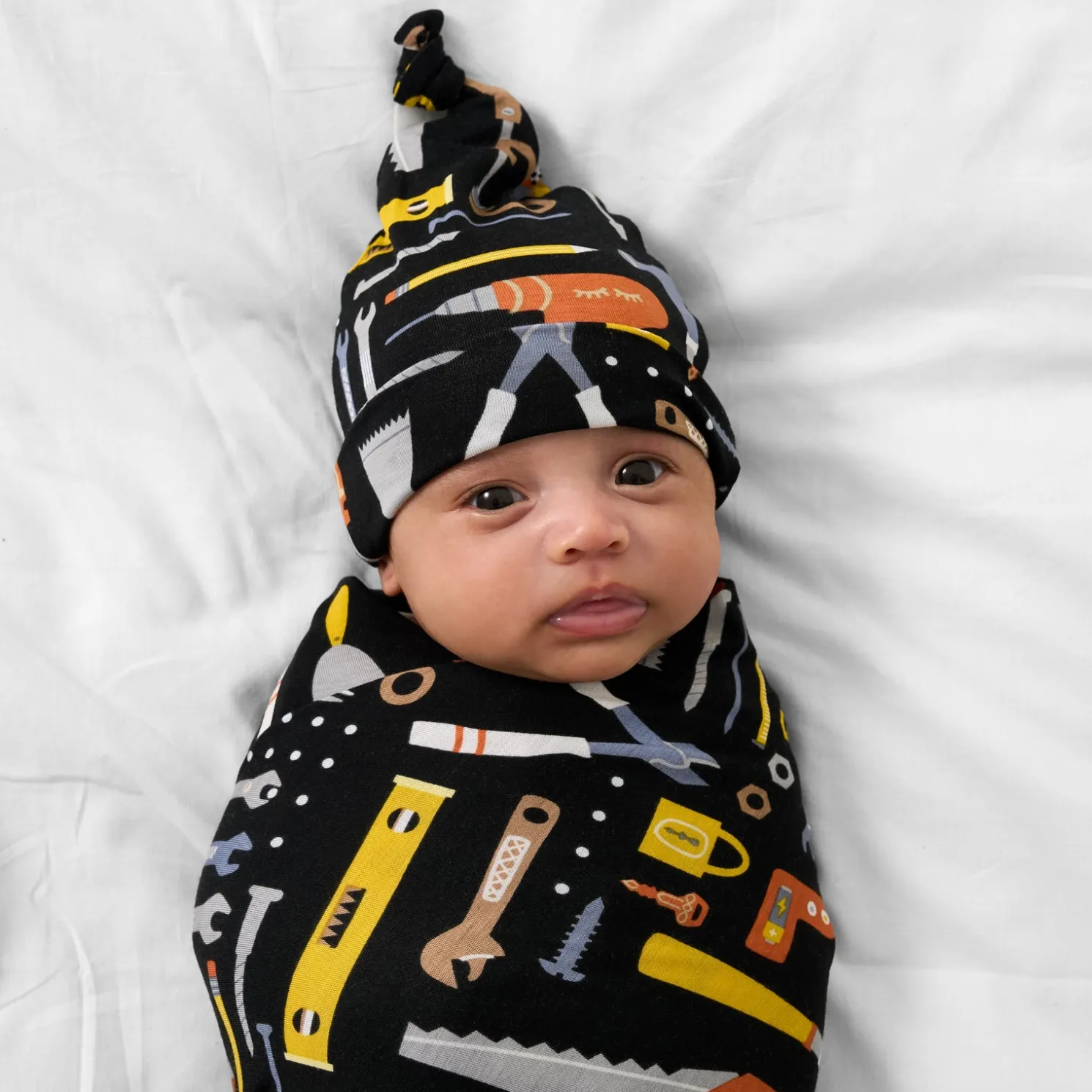 Little Builders Swaddle & Hat Set