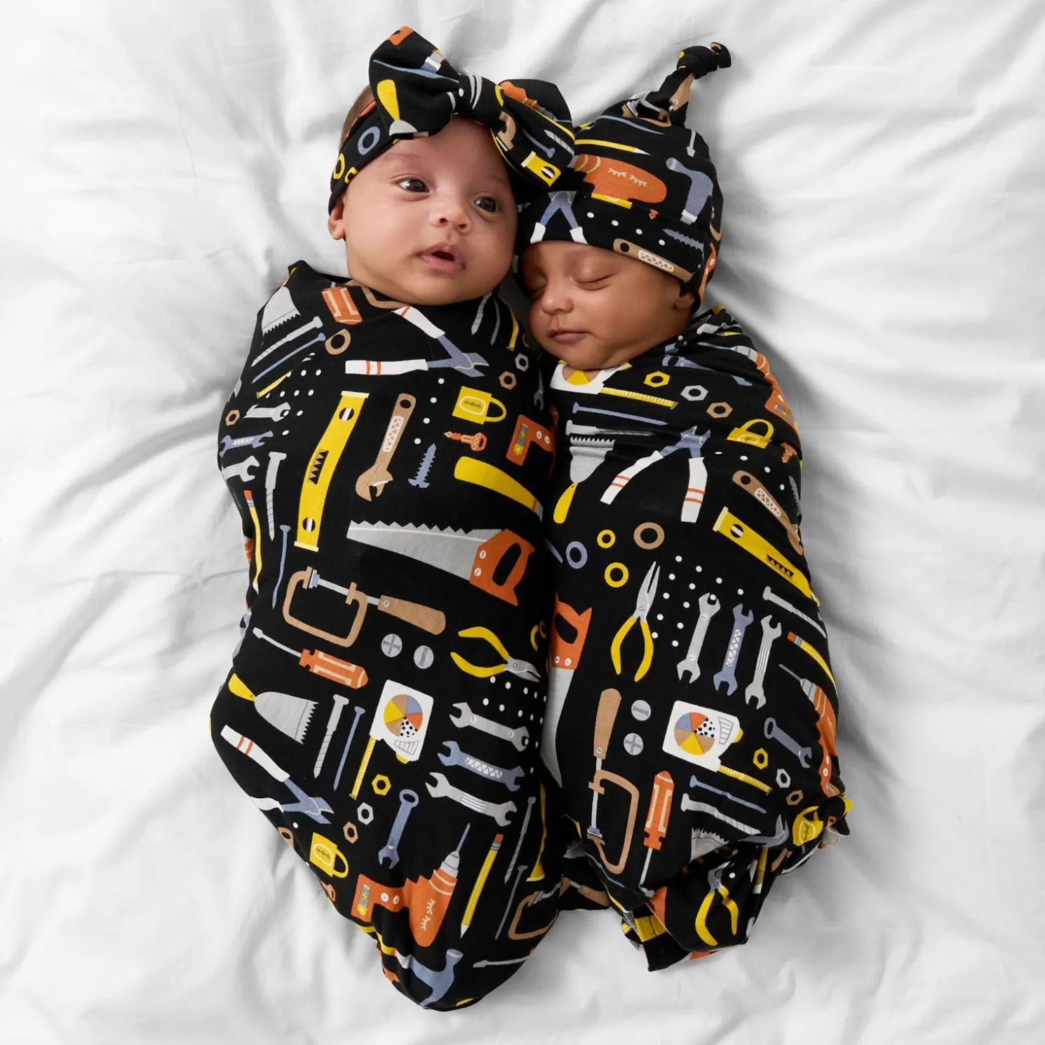 Little Builders Swaddle & Hat Set