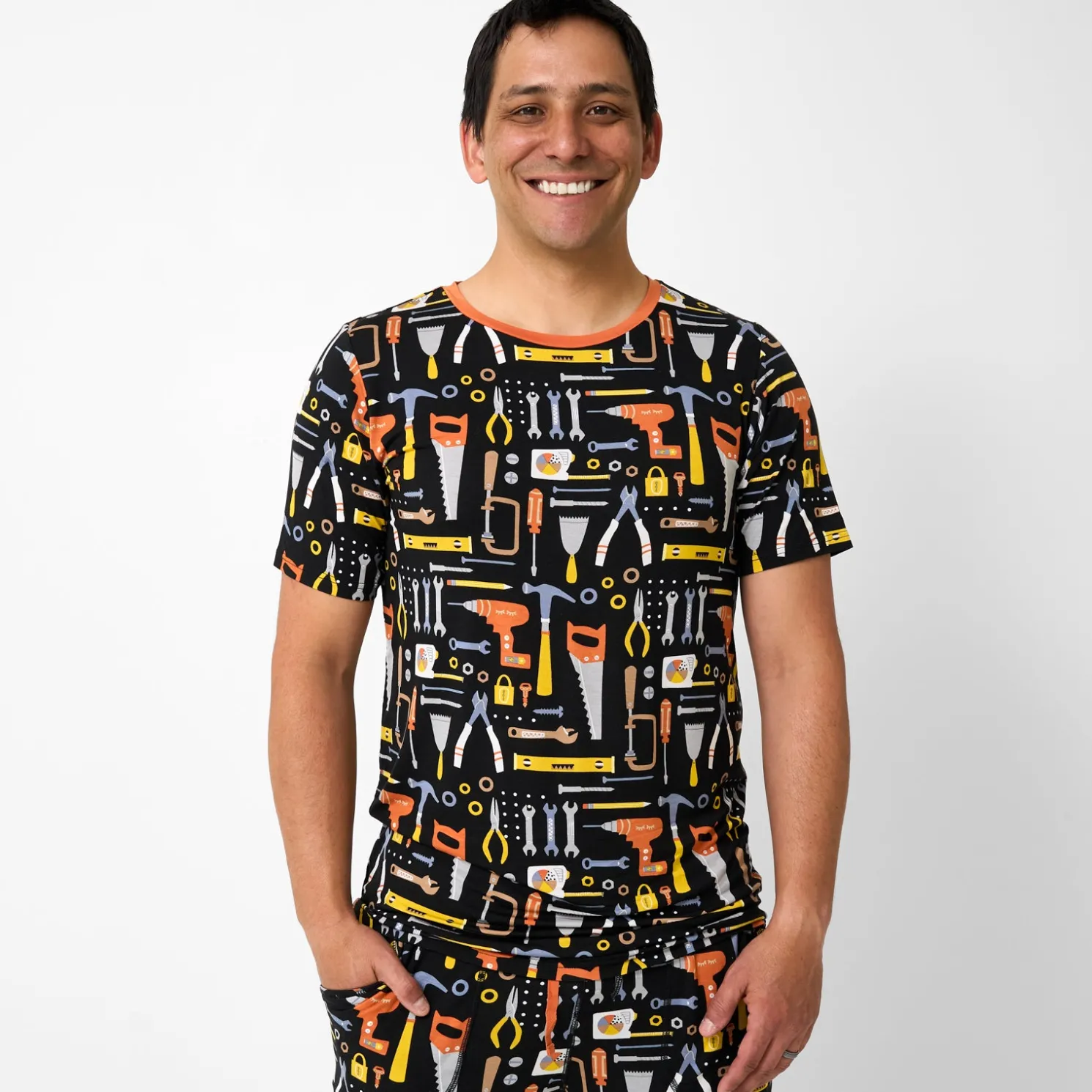 Little Builders Men's Short Sleeve Pajama Top