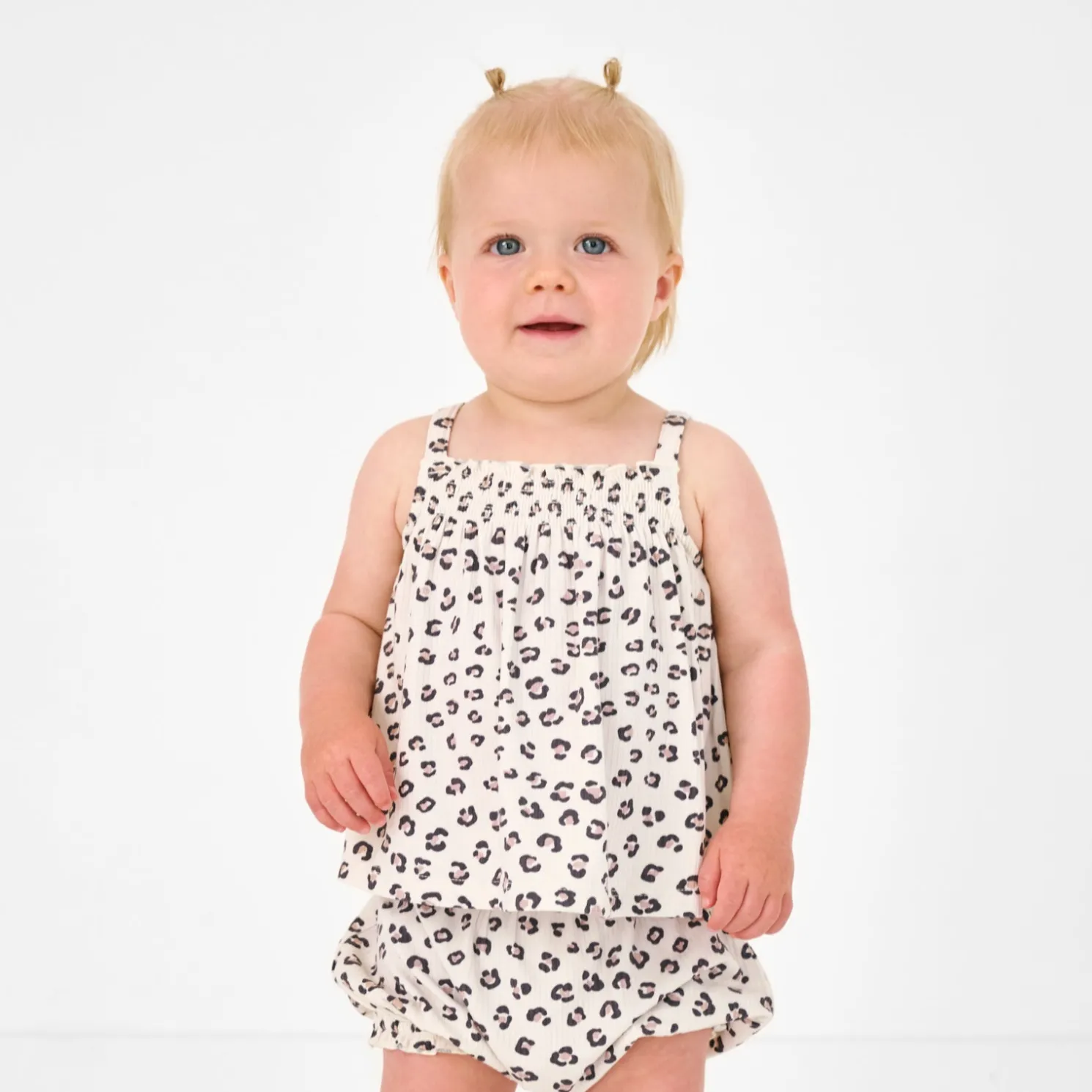 Luxe Leopard Smocked Top with Shorty Bloomer
