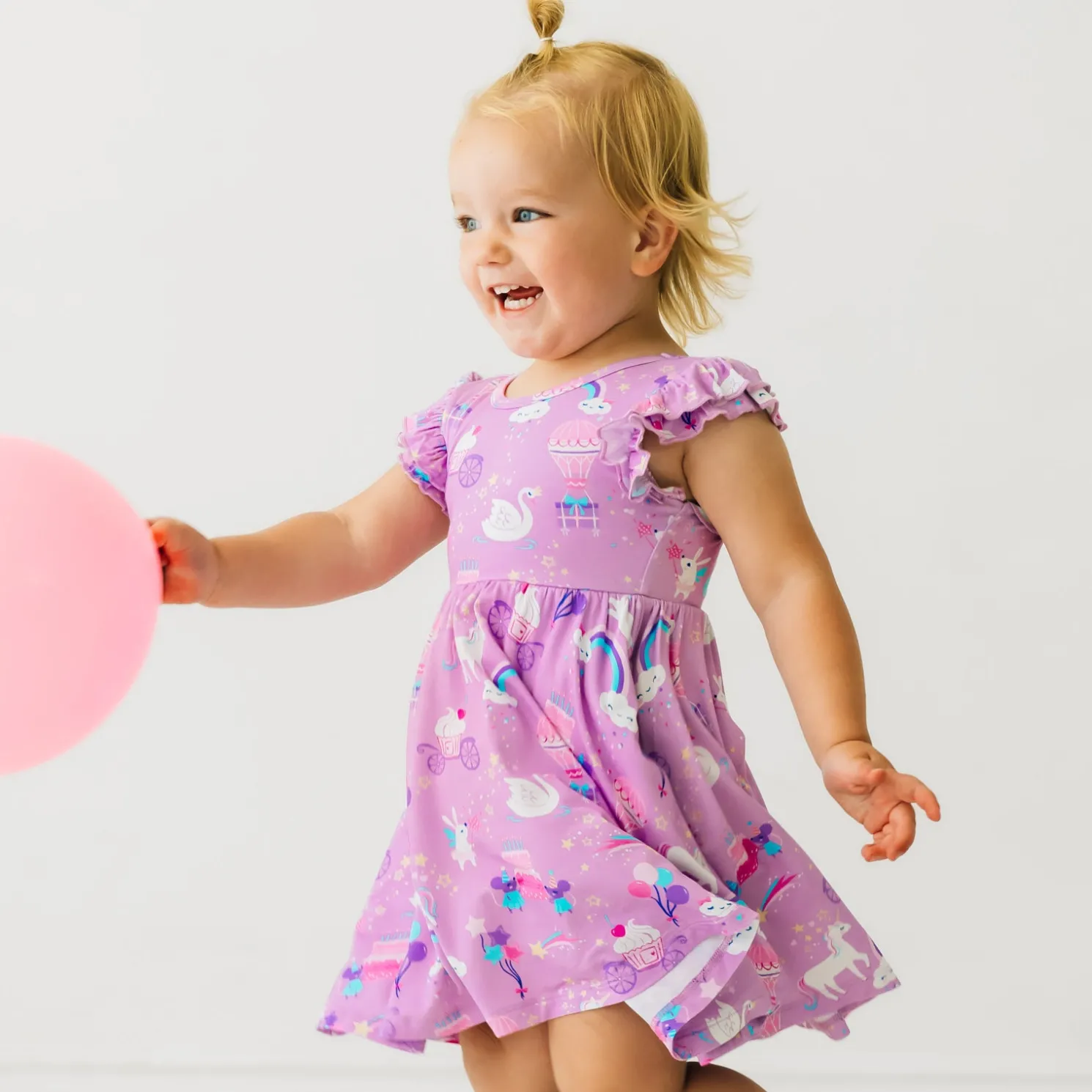 Magical Birthday Flutter Twirl Dress with Bodysuit