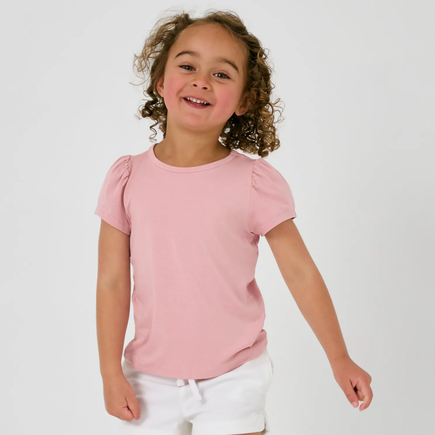 Mauve Blush Puff Sleeve Tee