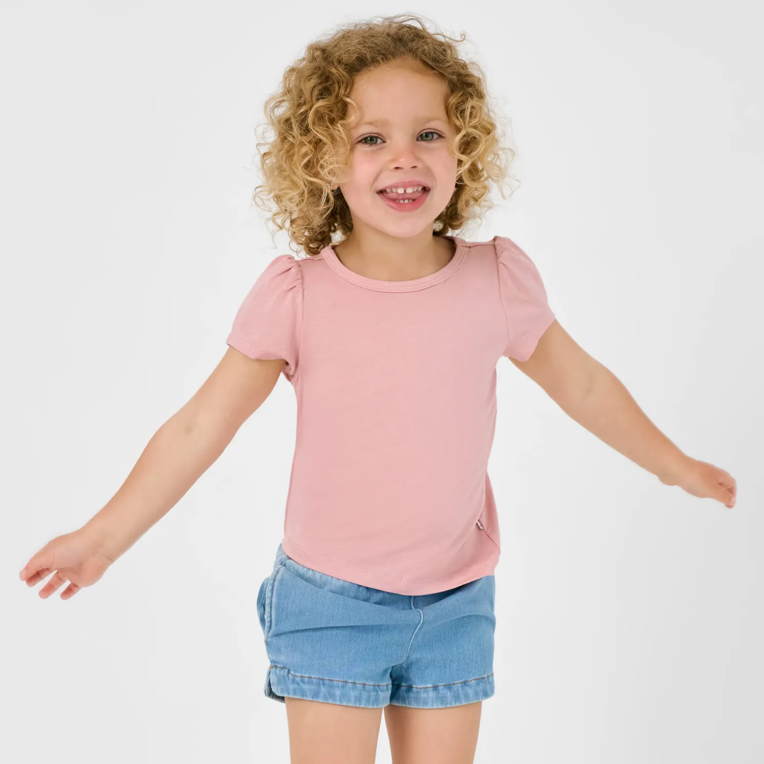 Mauve Blush Puff Sleeve Tee