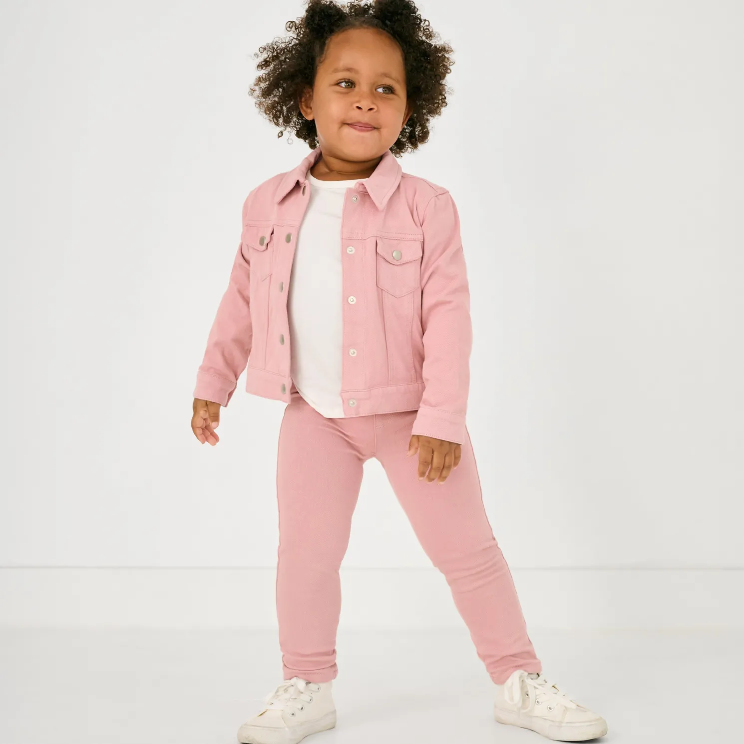 Mauve Blush Denim Trucker Jacket