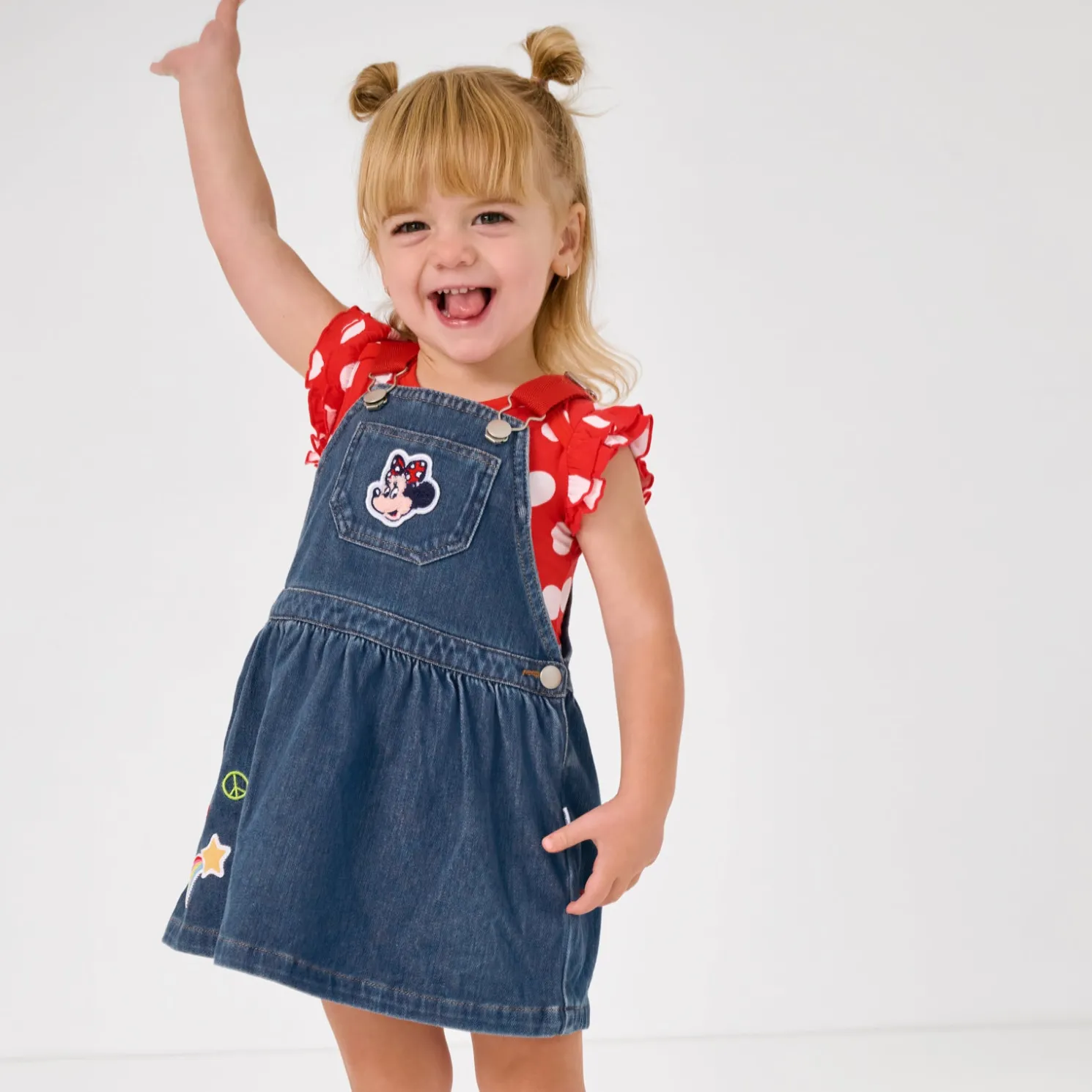 Mickey Patch Denim Skirt Overall