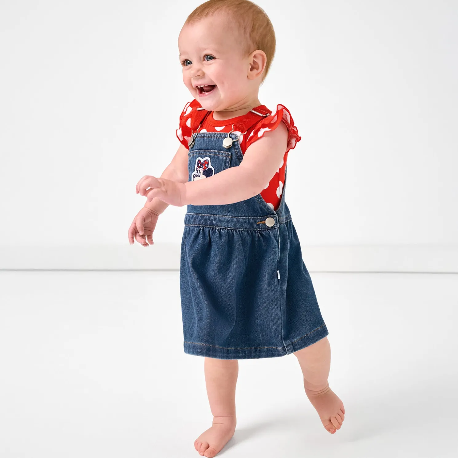 Mickey Patch Denim Skirt Overall