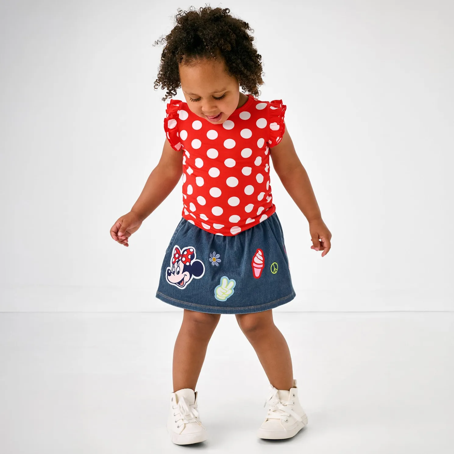Mickey Patch Denim Skort