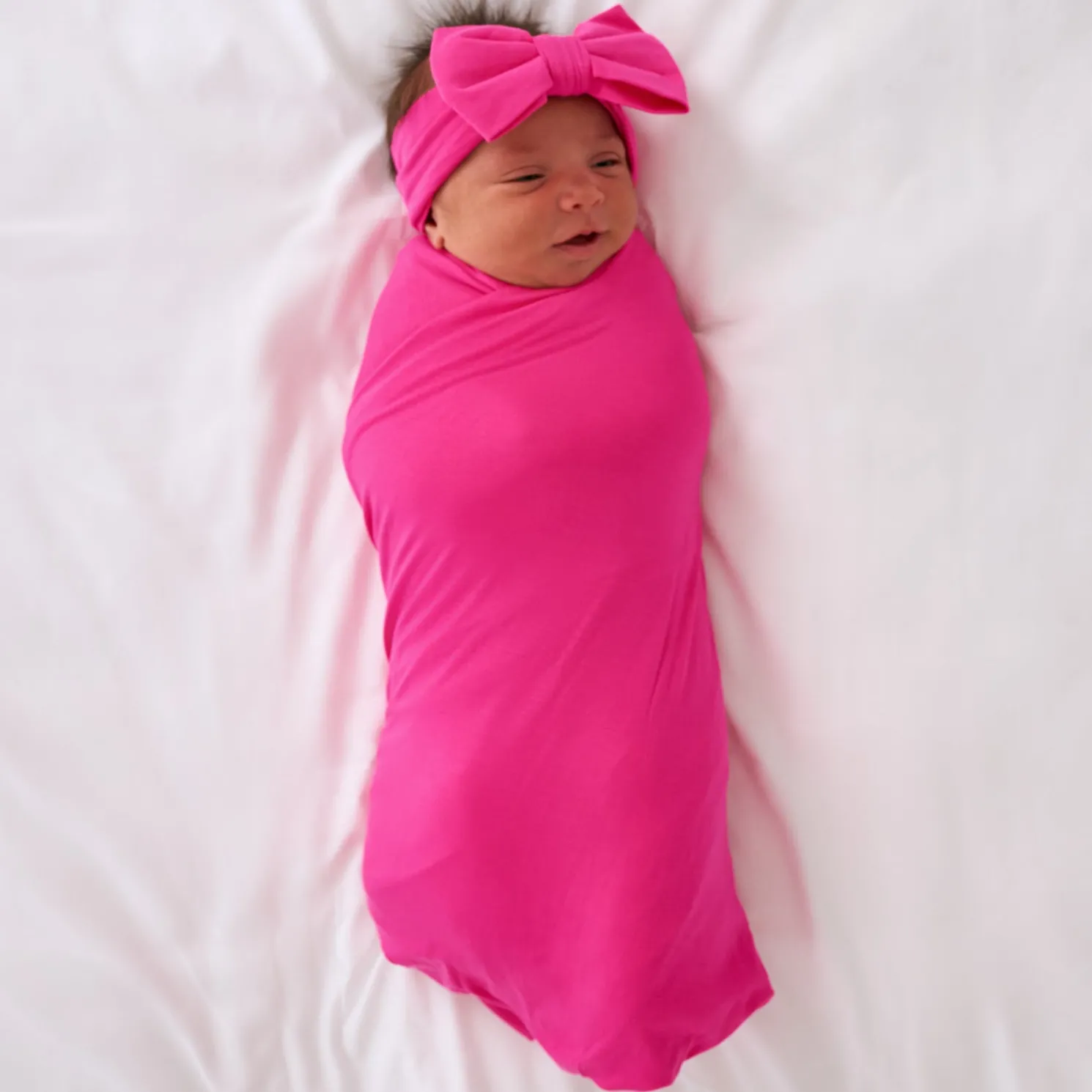 Mighty Magenta Swaddle & Luxe Bow Headband Set