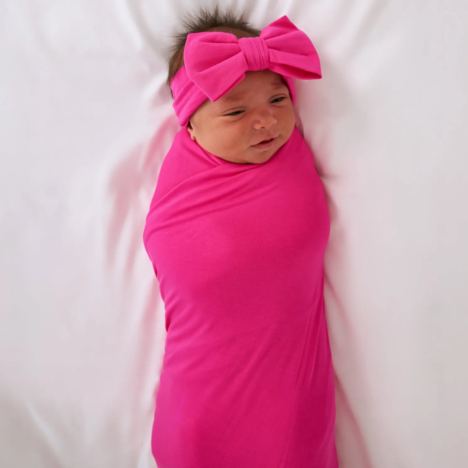 Mighty Magenta Swaddle & Luxe Bow Headband Set