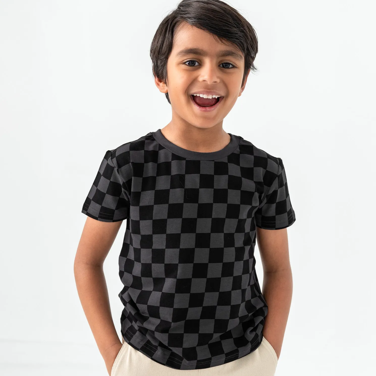 Monochrome Checks Relaxed Tee