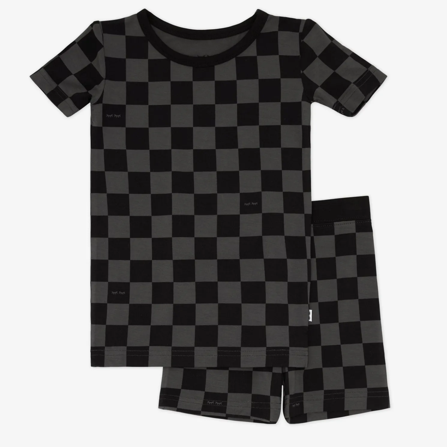 Monochrome Checks Two-Piece Pajama Set