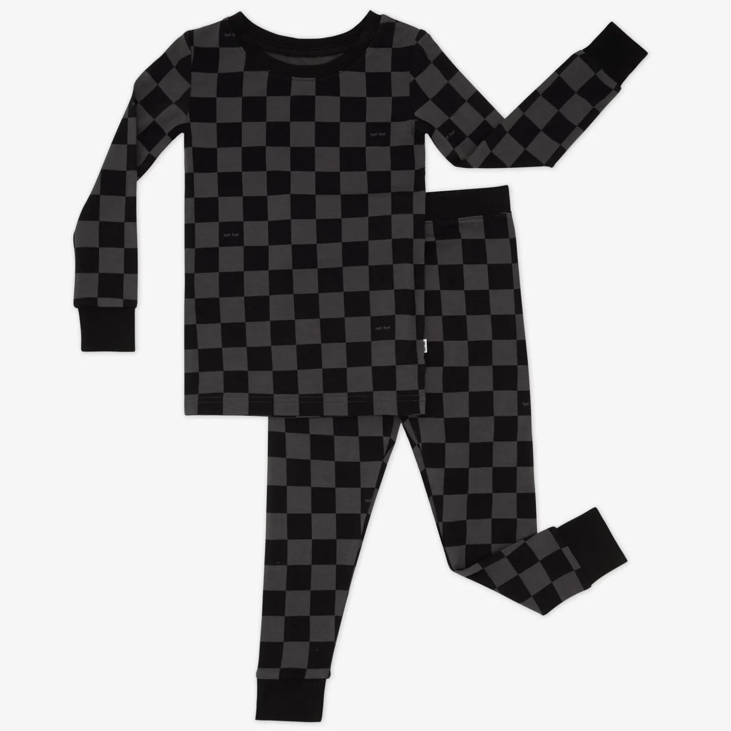 Monochrome Checks Two-Piece Pajama Set