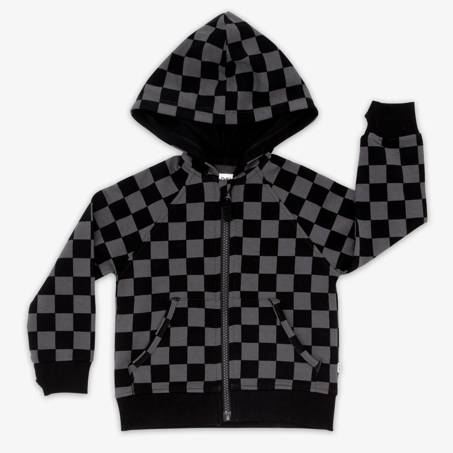 Monochrome Checks Zip Hoodie
